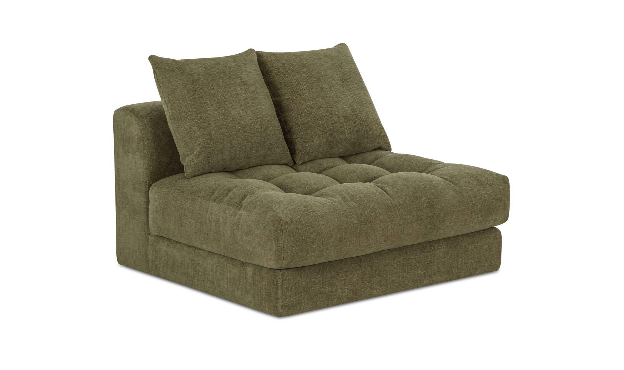 43.5" Olive Upholstered Slipper Chair