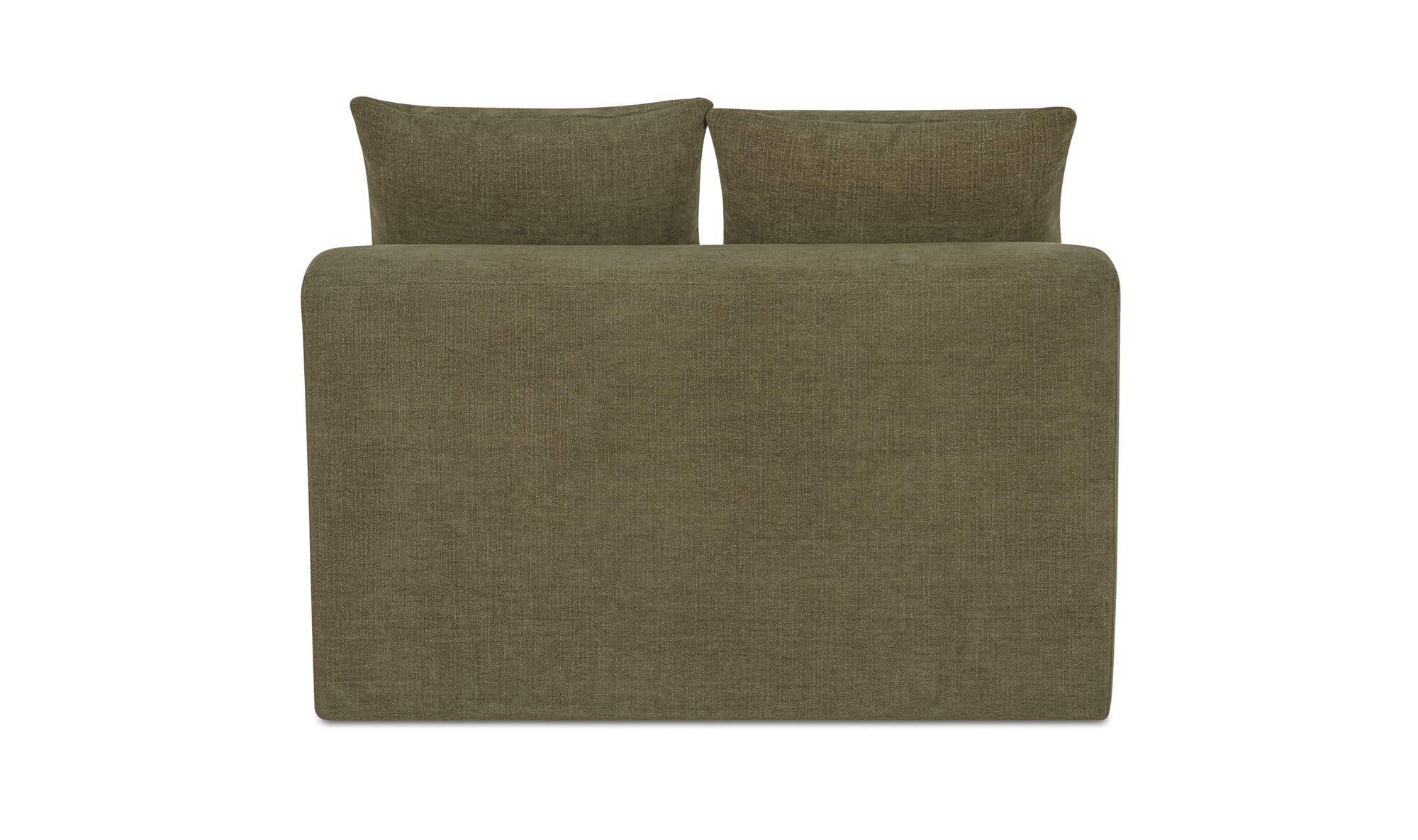43.5" Olive Upholstered Slipper Chair
