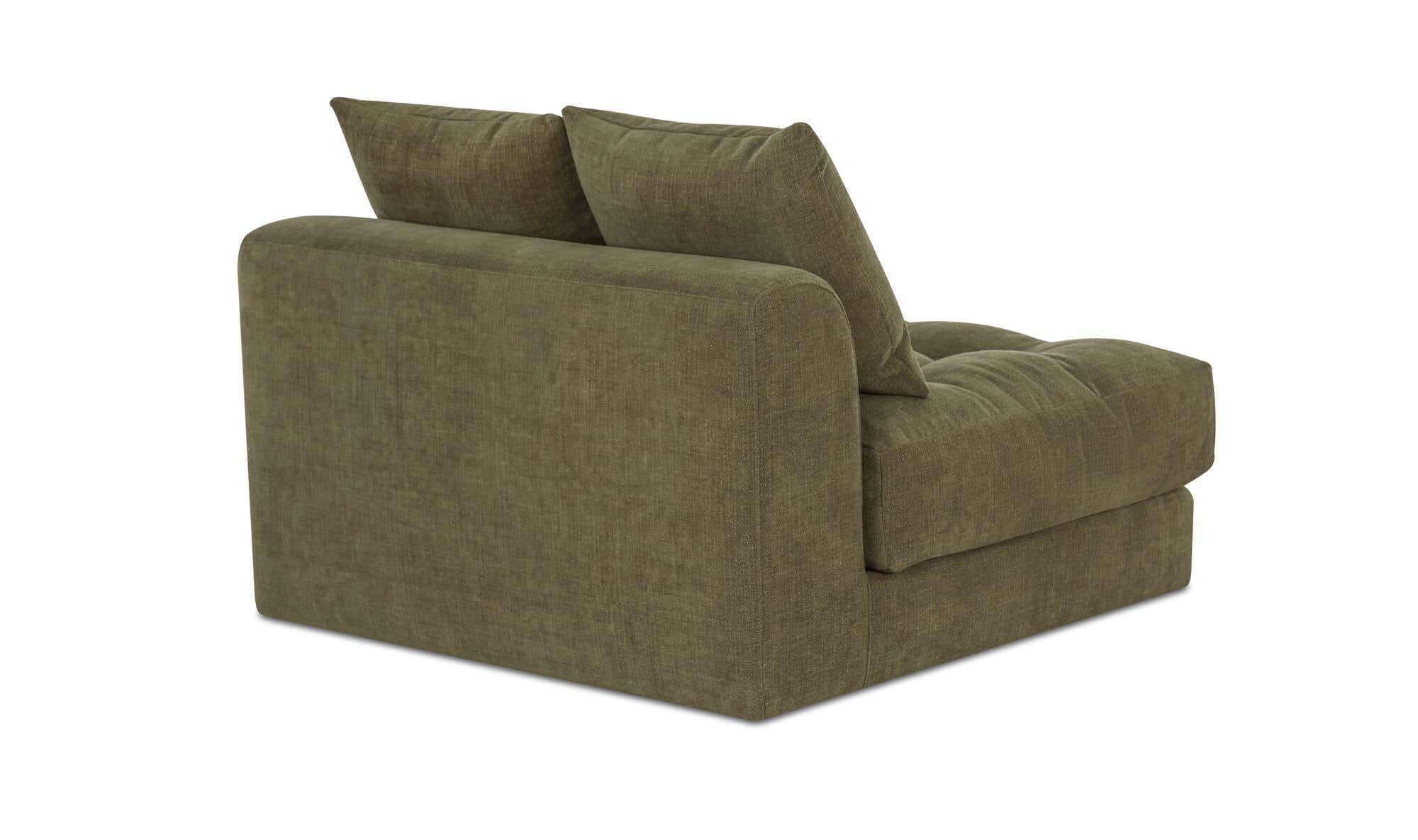 43.5" Olive Upholstered Slipper Chair