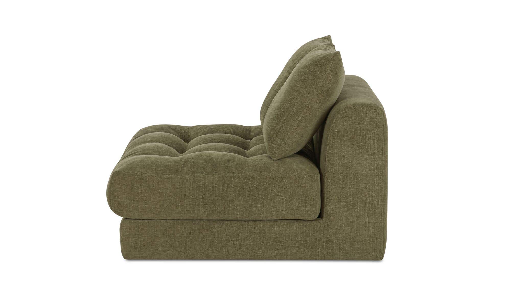 43.5" Olive Upholstered Slipper Chair