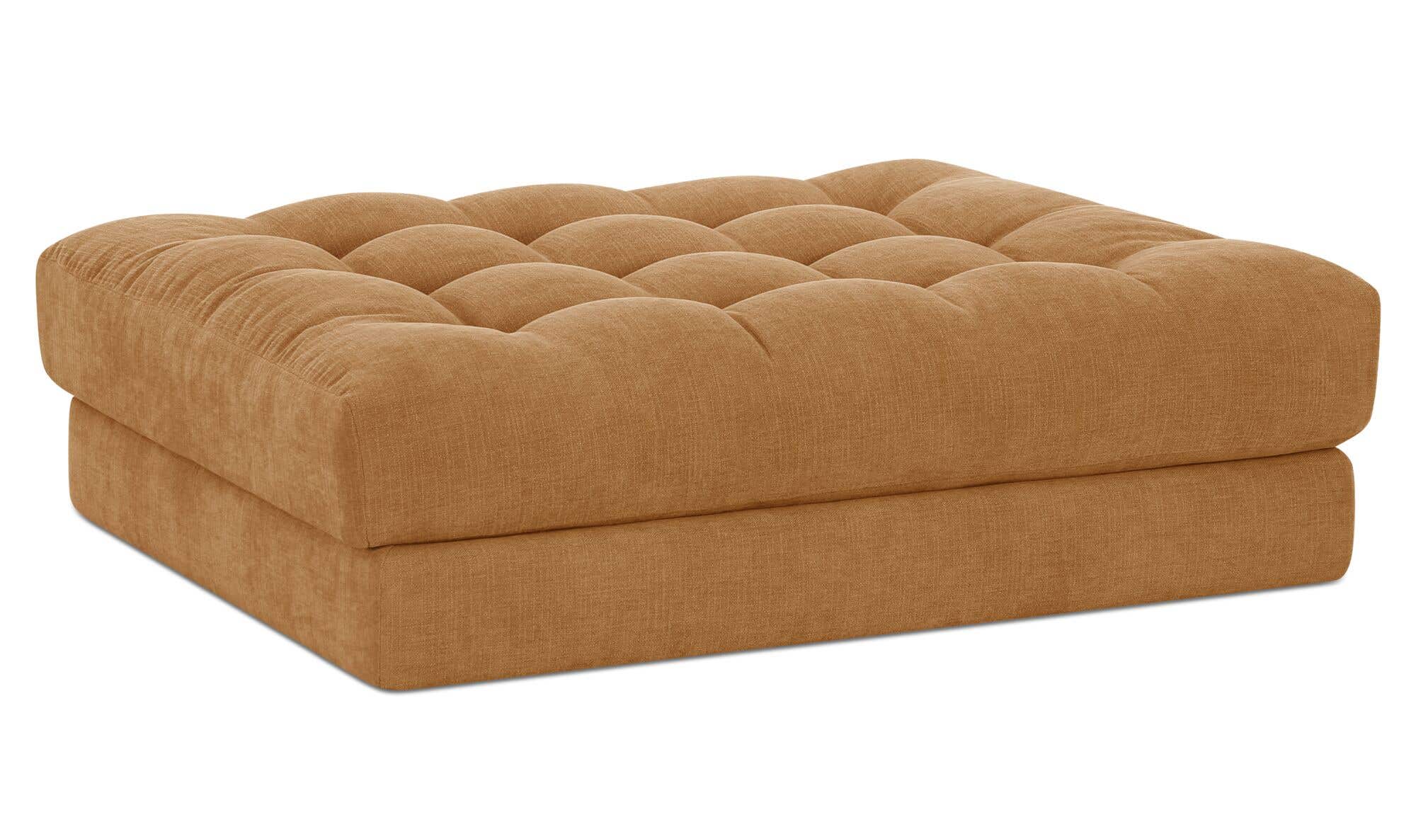 52" Golden Yellow Upholstered Ottoman