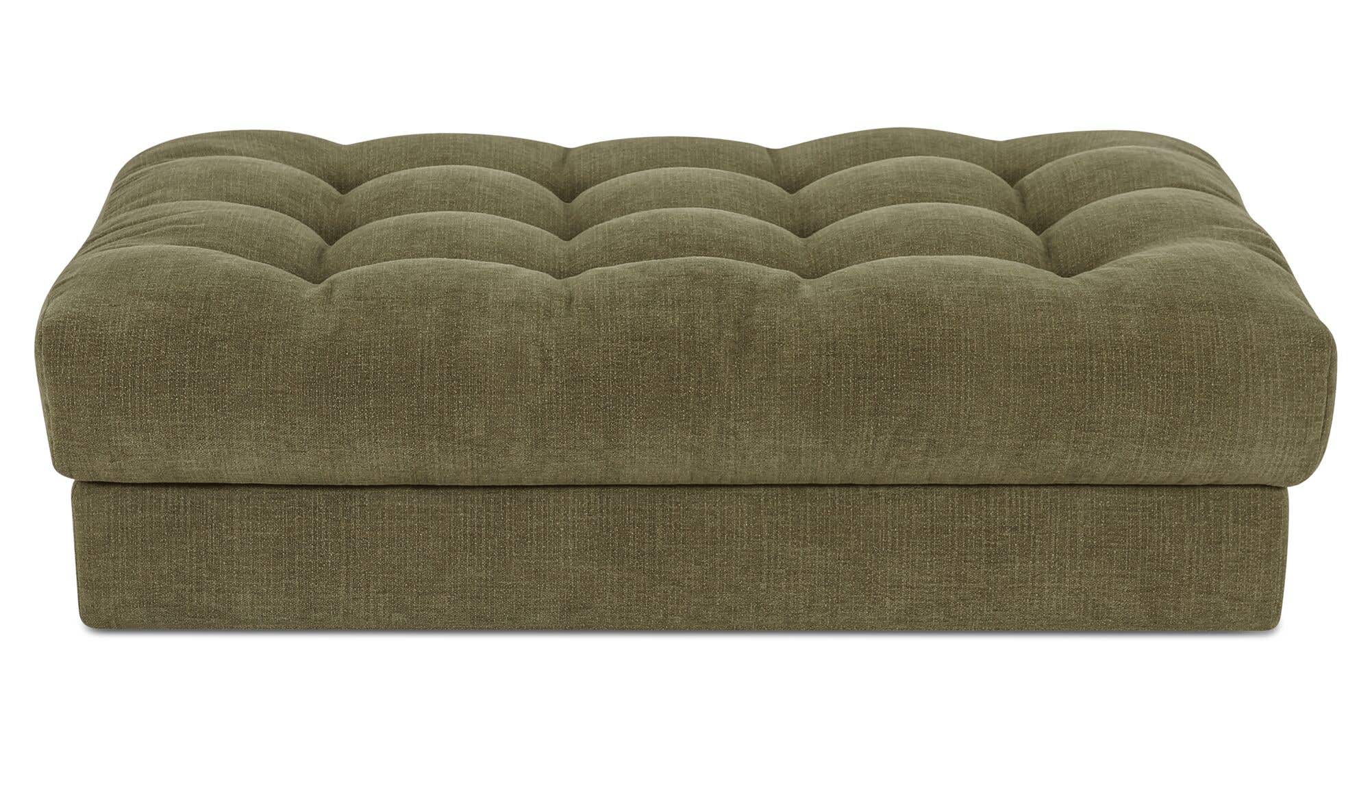 52" Olive Upholstered Ottoman