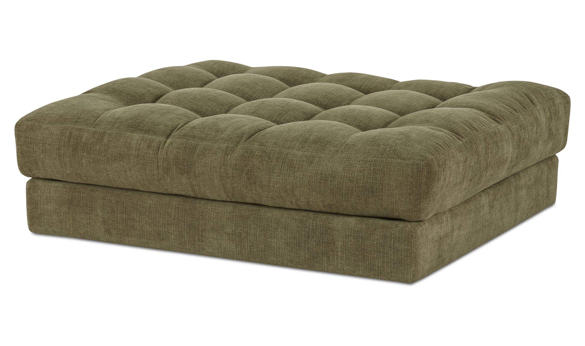52" Olive Upholstered Ottoman