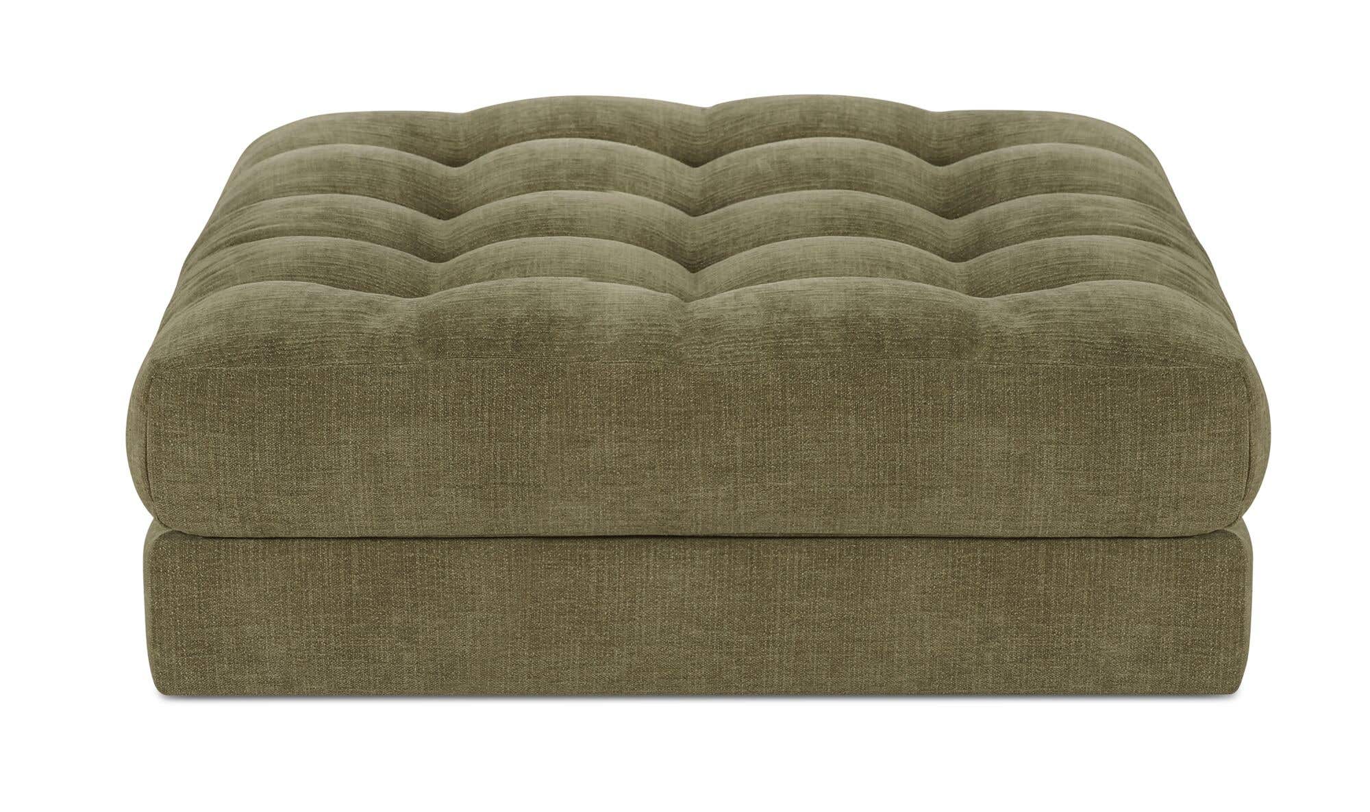 52" Olive Upholstered Ottoman
