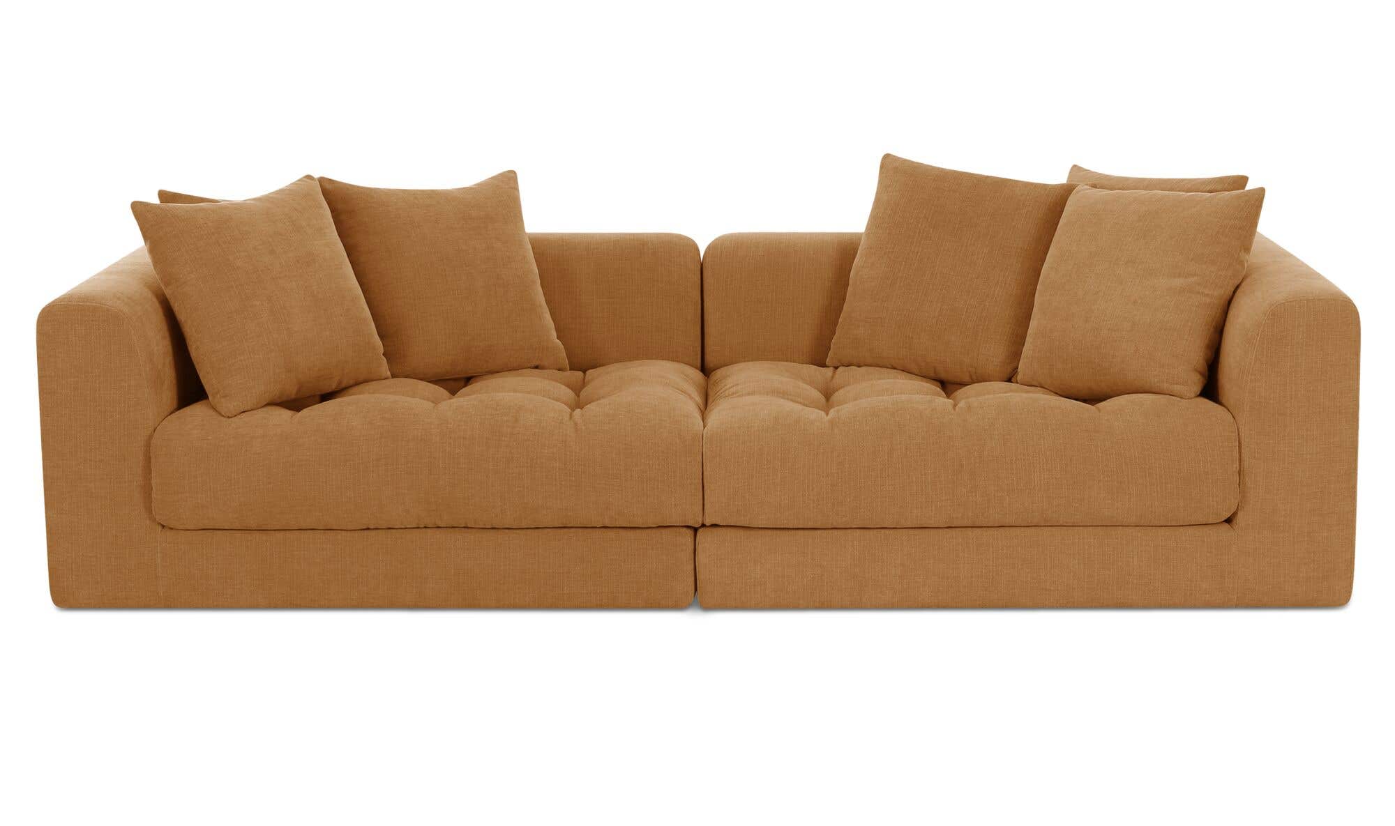 104" Golden Yellow Upholstered Modular Sofa
