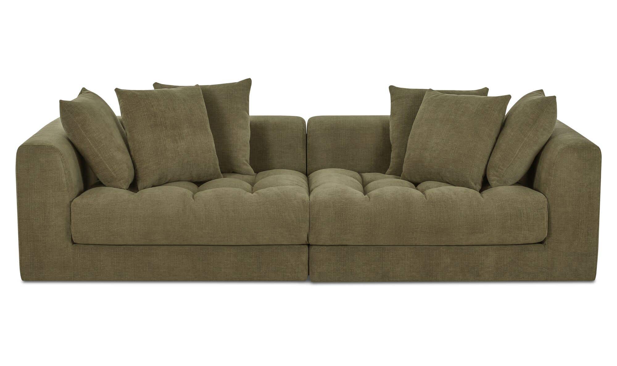 104" Olive Upholstered Modular Sofa