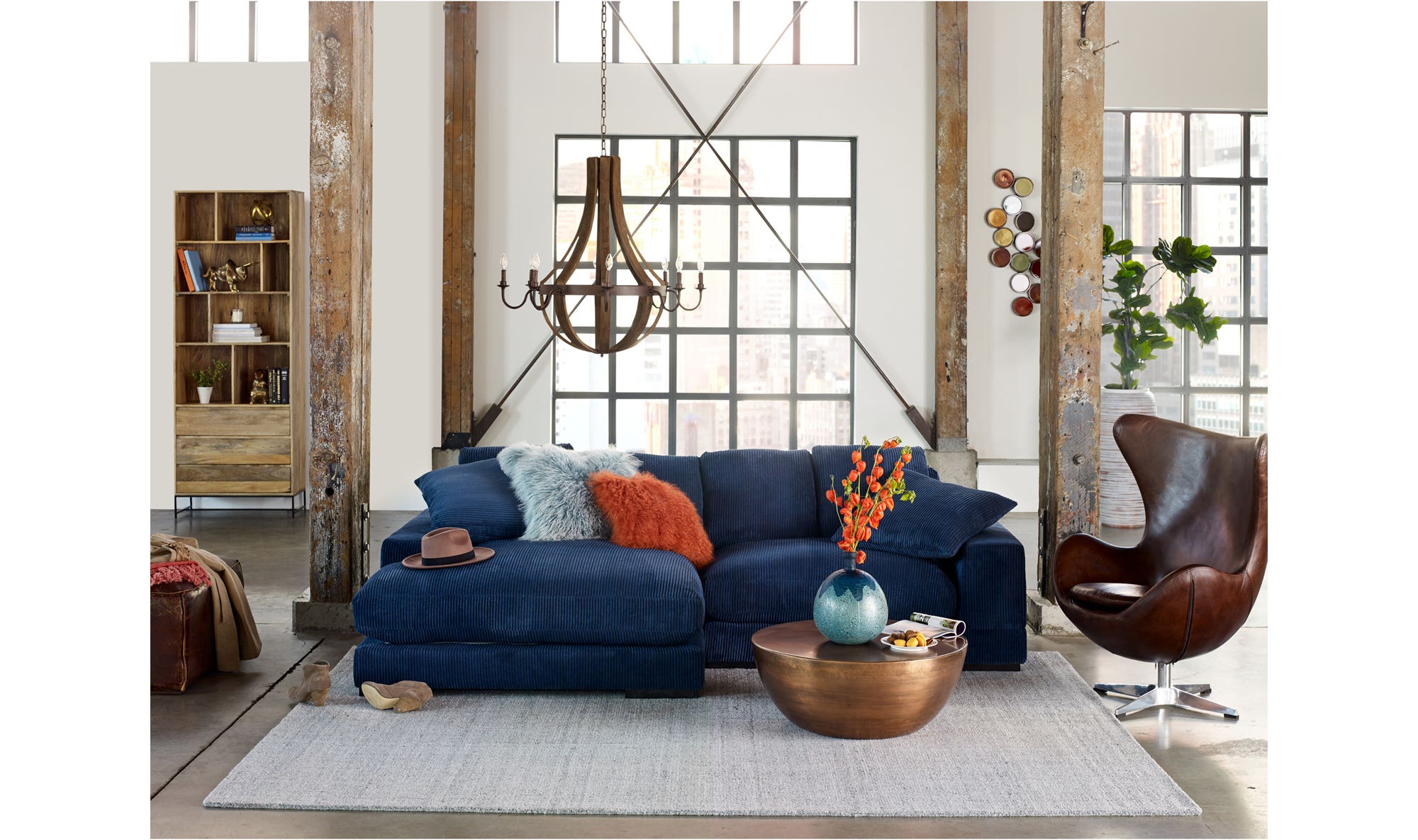 31.25" Copper Iron Coffee Table
