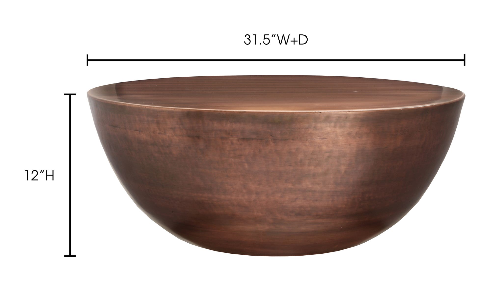 31.25" Copper Iron Coffee Table