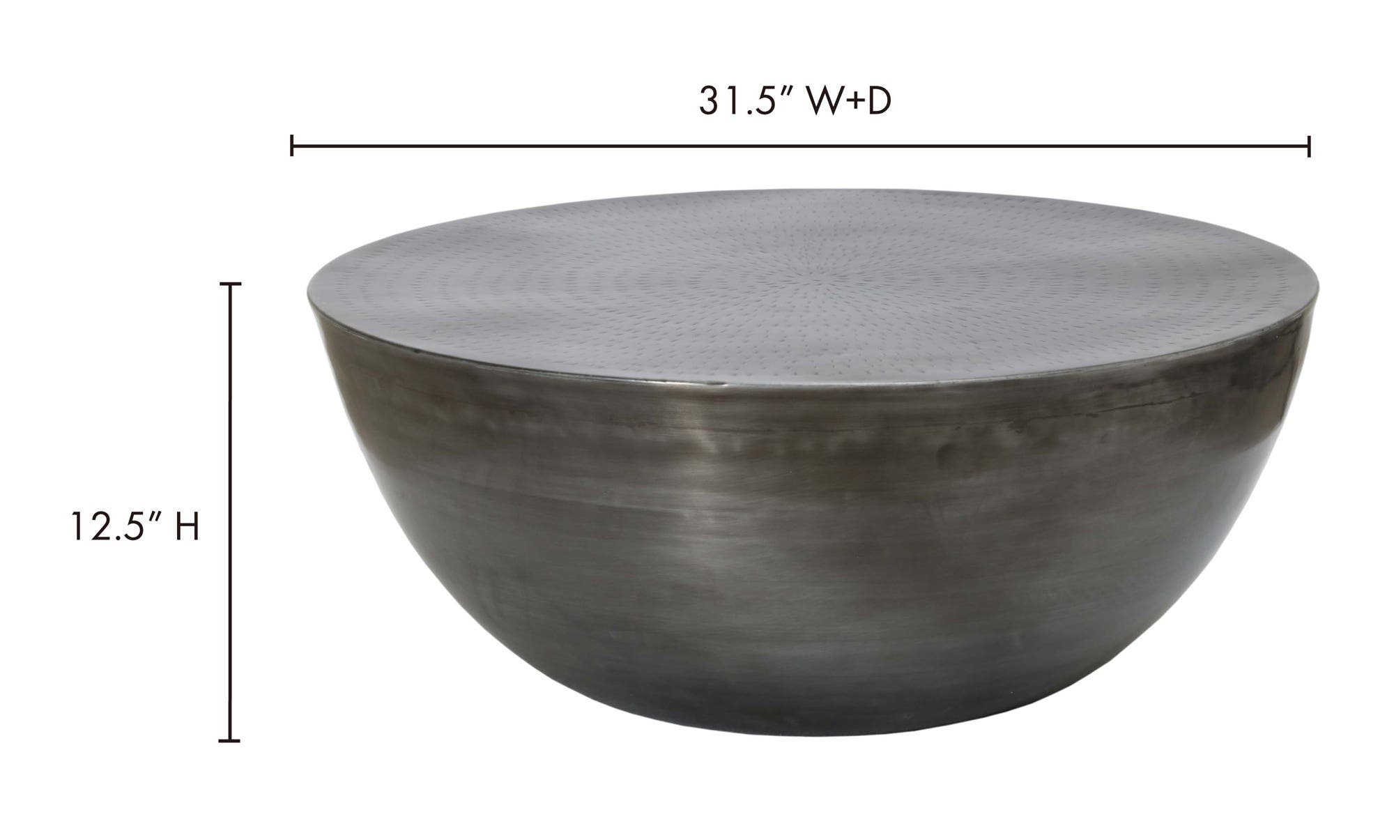 31.25" Antique Nickel Iron Coffee Table