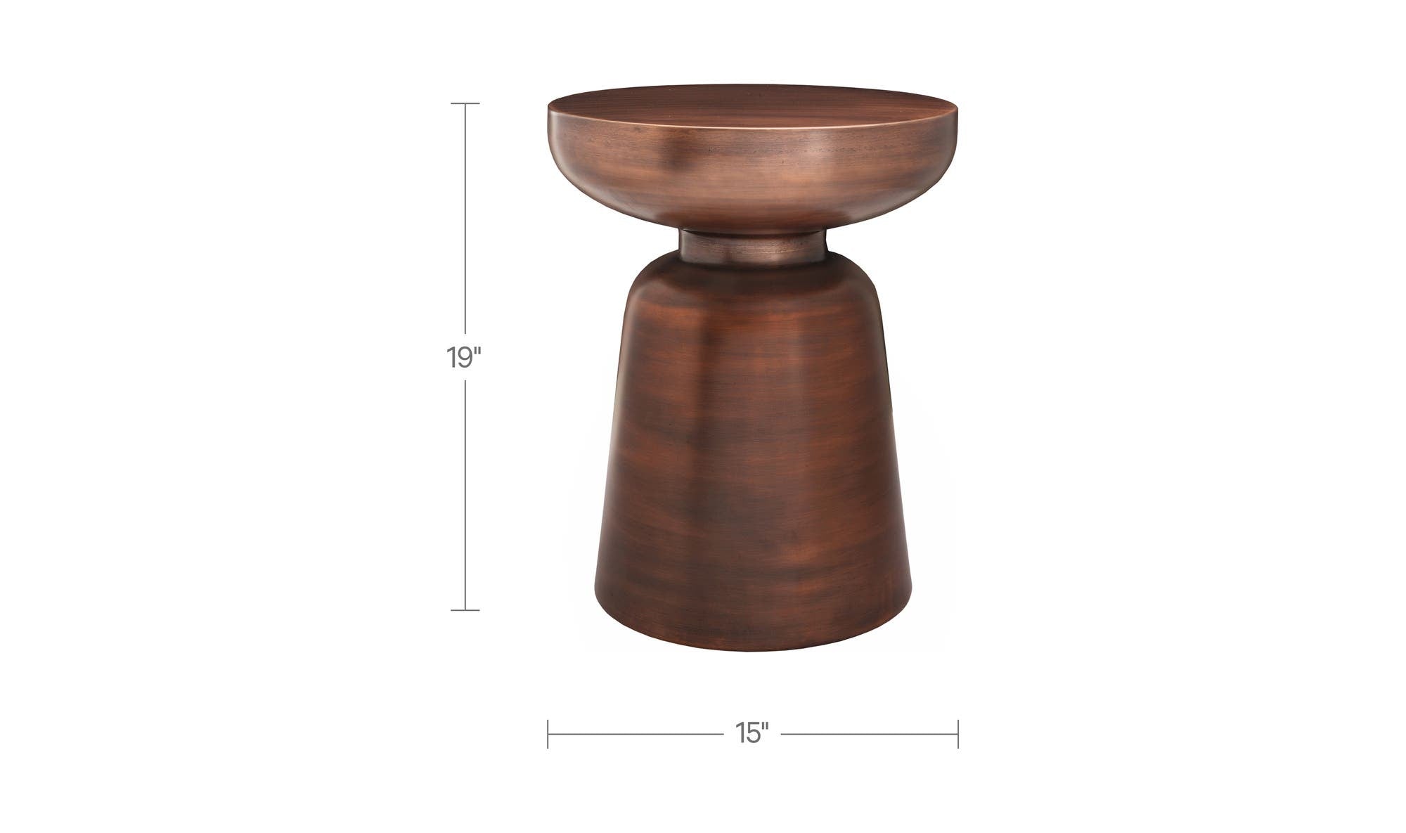 15" Antique Copper Iron Side Table