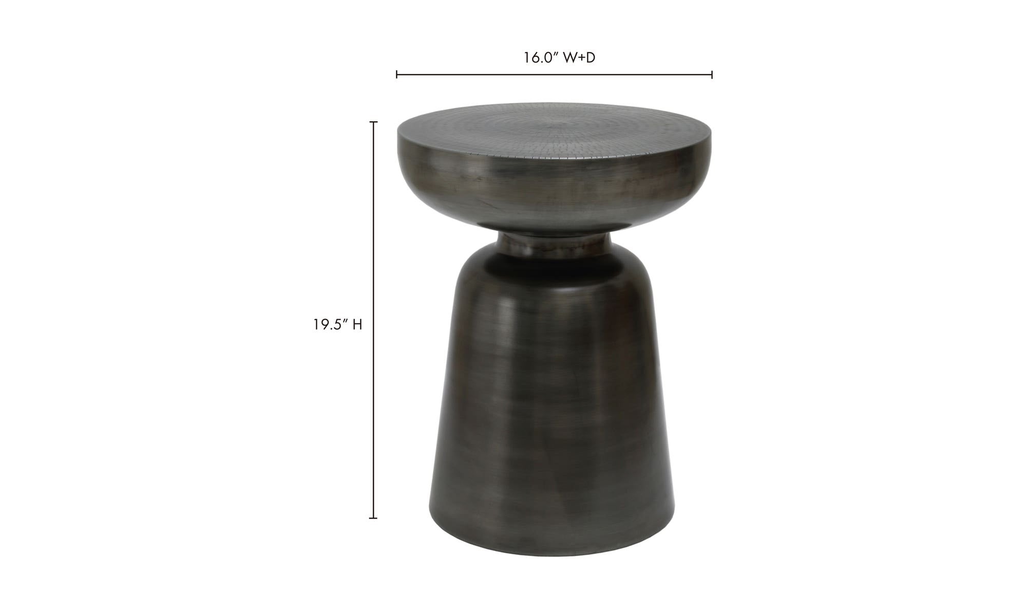 15" Antique Nickel Iron Side Table