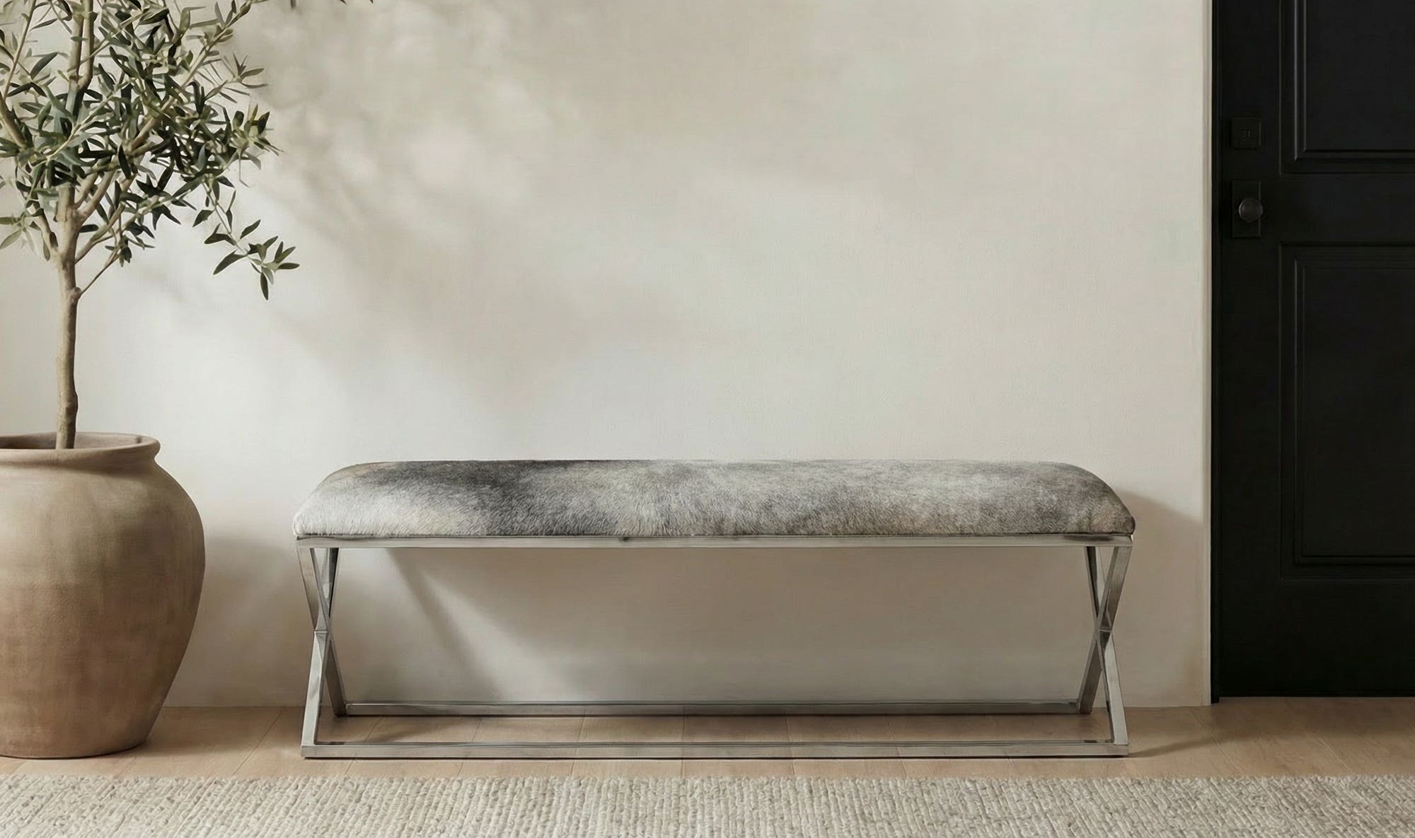 60" Grey Stainless Steel Bench