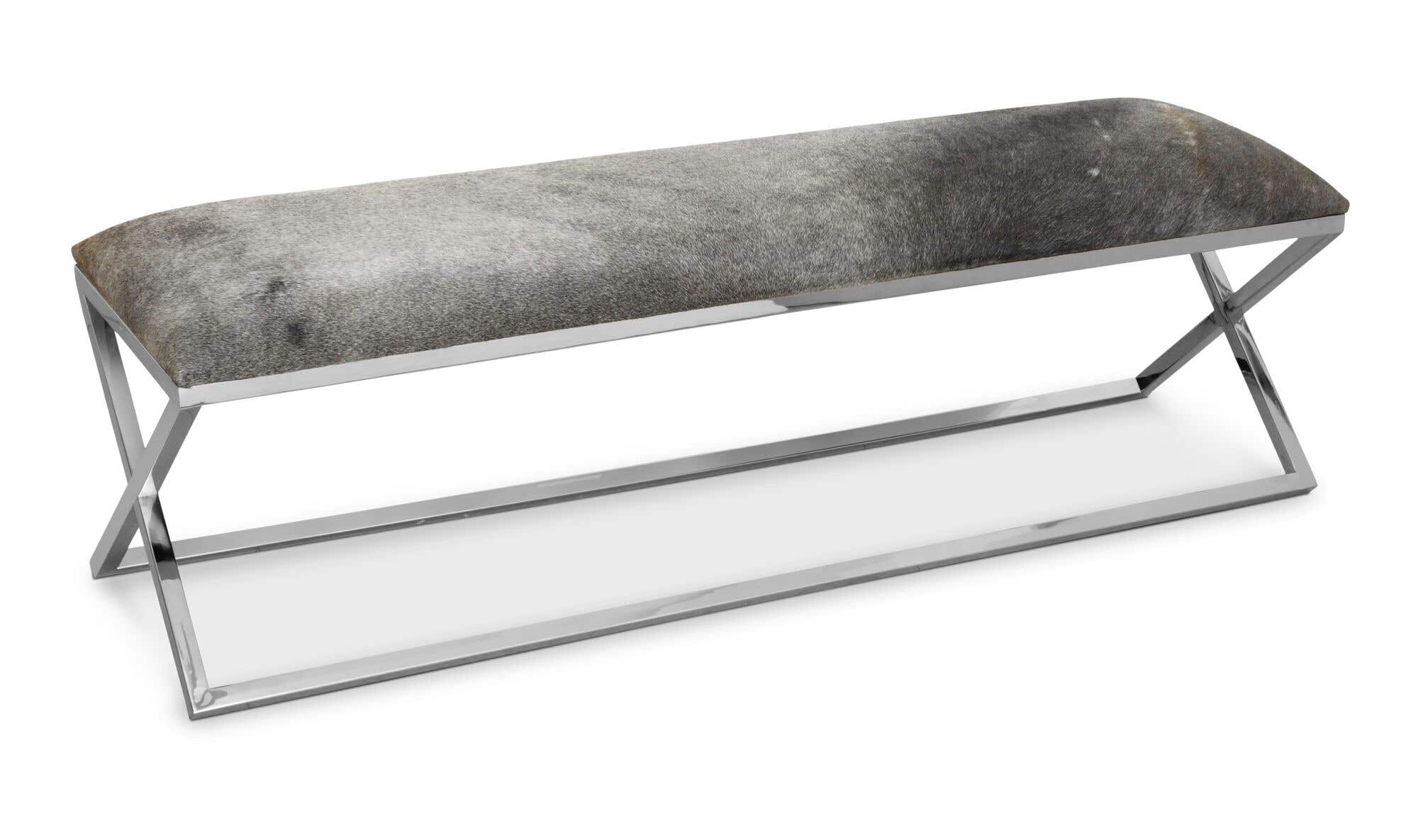 60" Grey Stainless Steel Bench
