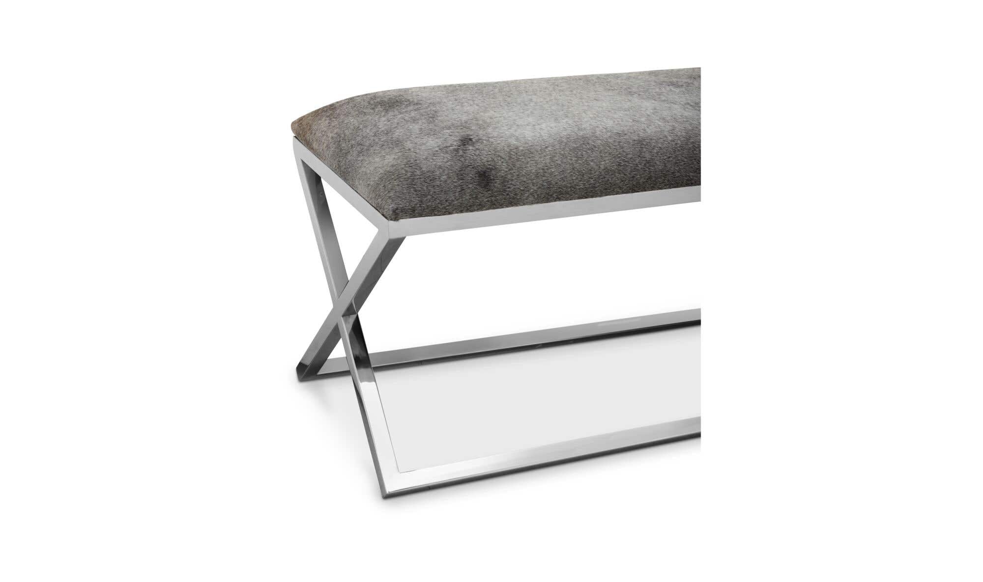 60" Grey Stainless Steel Bench