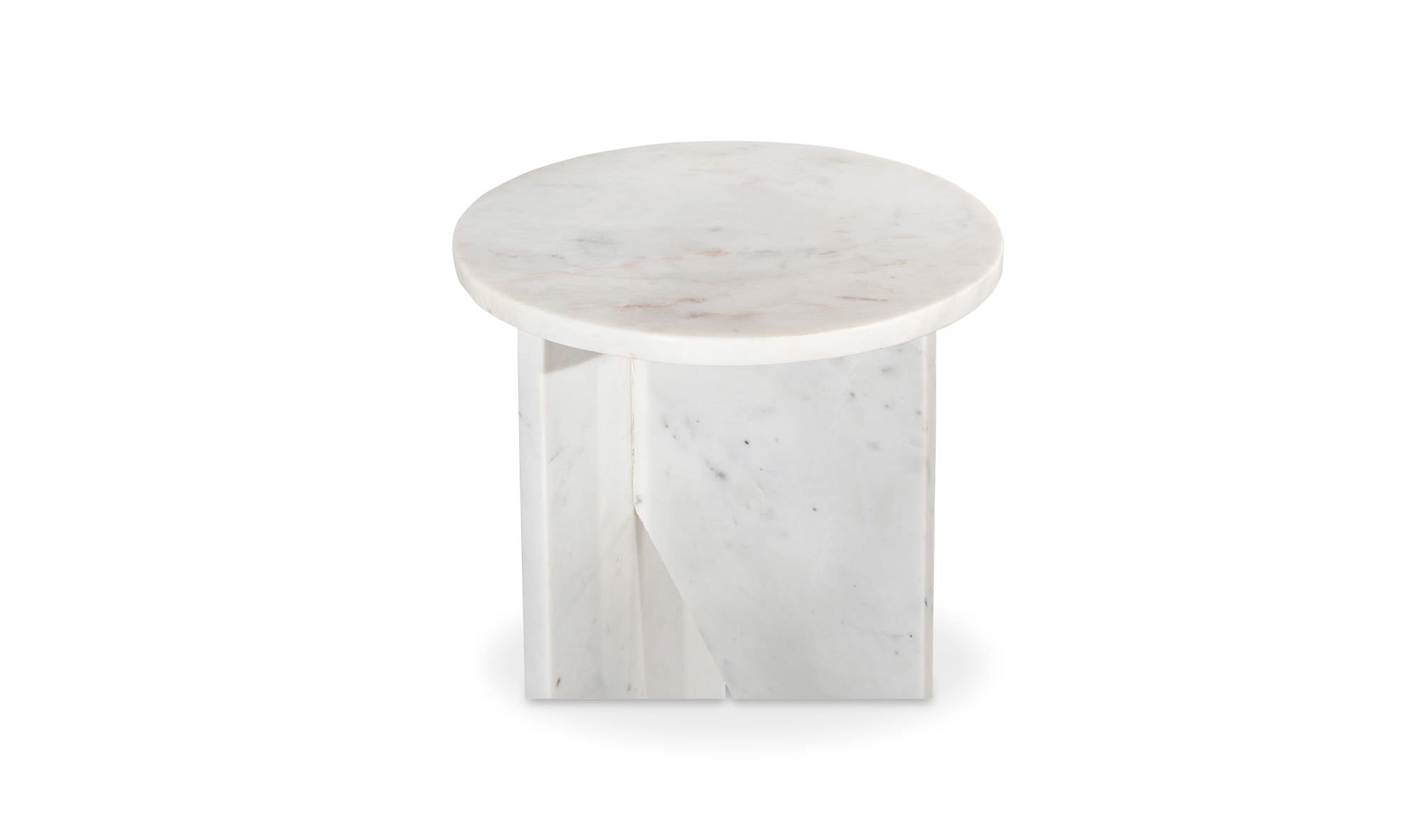 14" White Marble Side Table