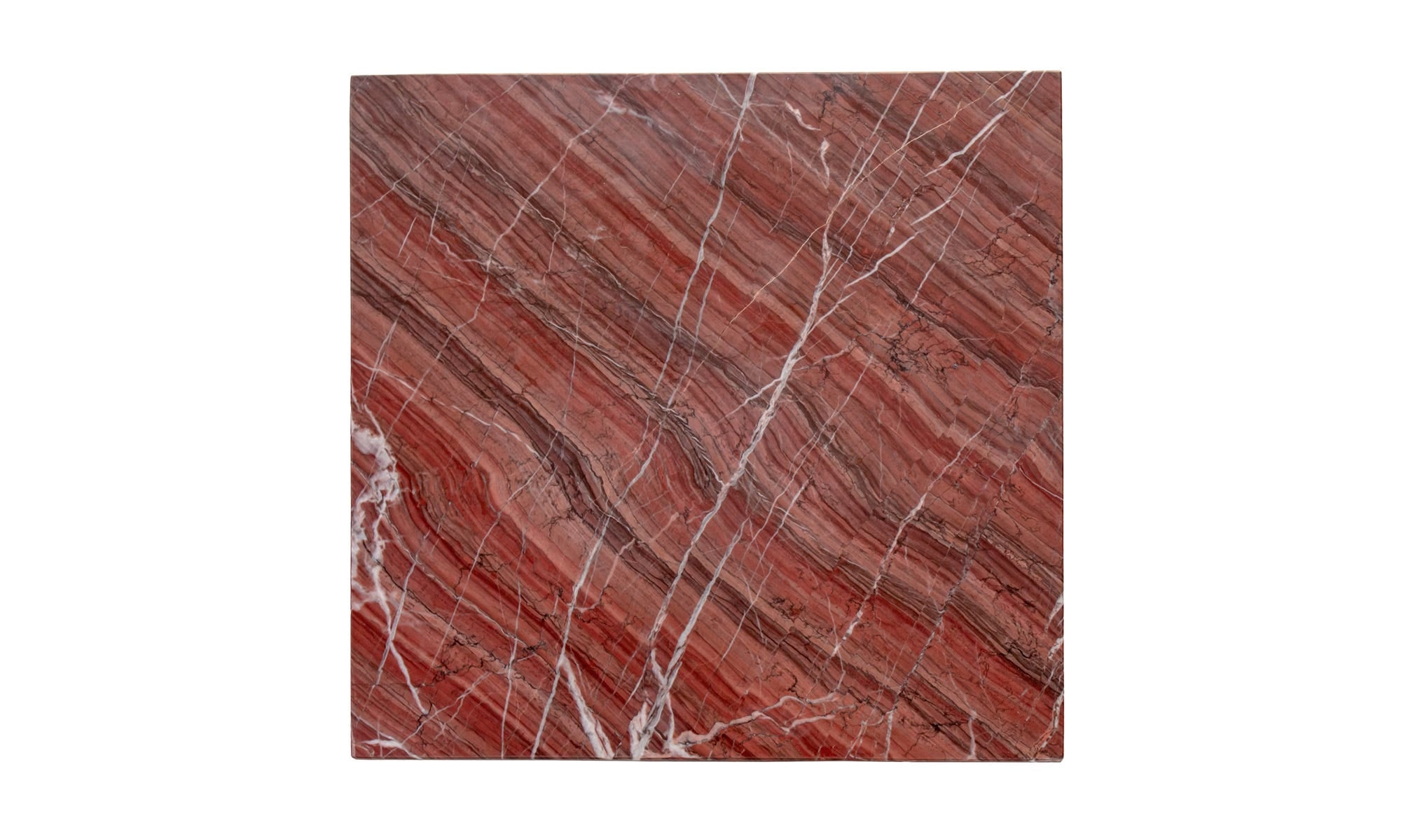 14" Rosso Levanto Marble Side Table