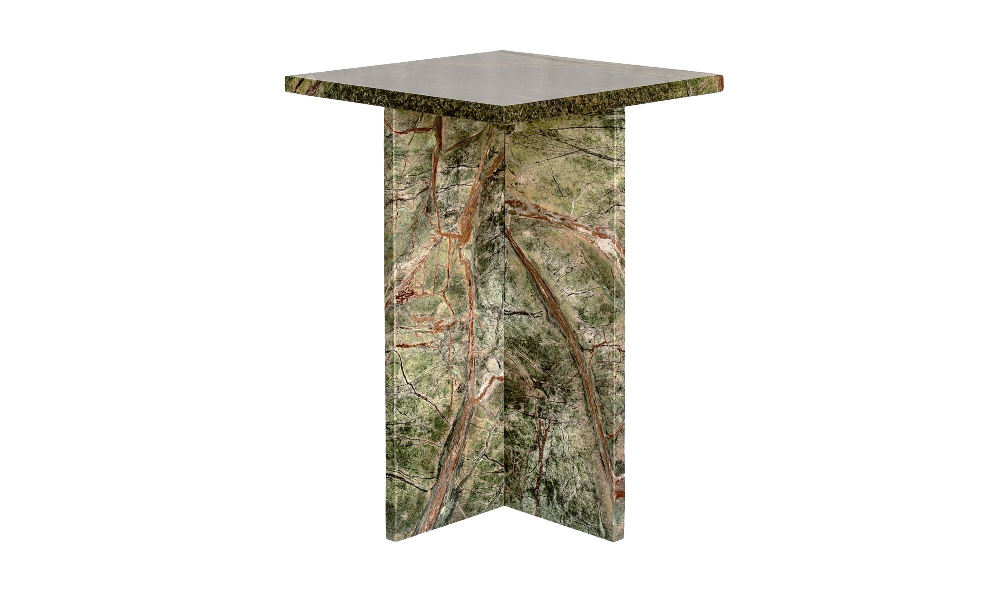 14" Rainforest Green Marble Side Table