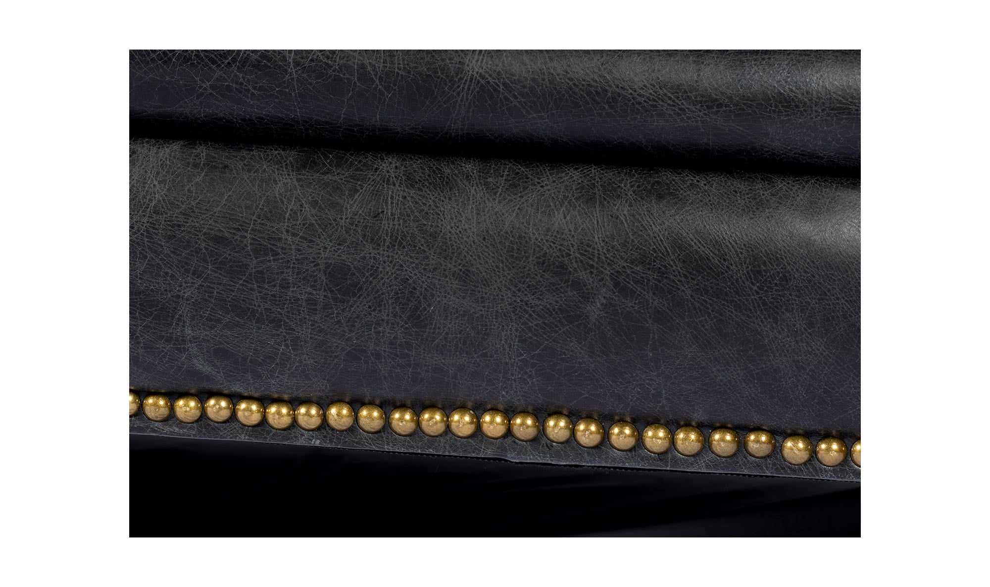 87" Black Leather Sofa