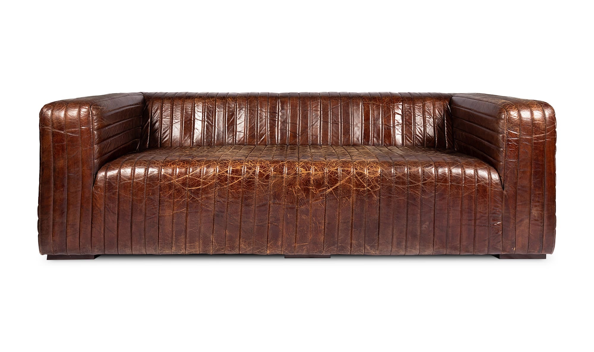 95" Dark Brown Leather Sofa