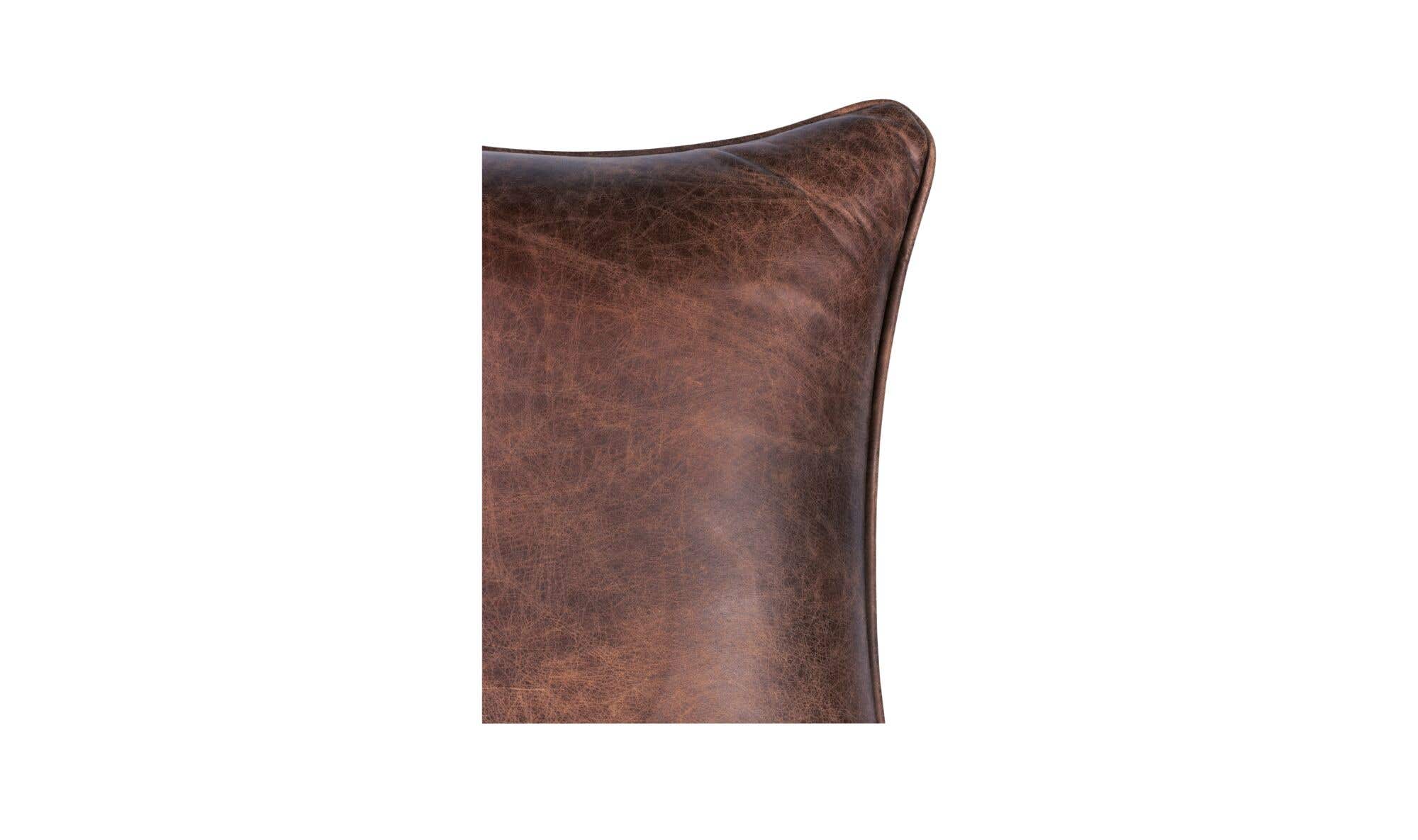 27" Brown Leather Club Chair