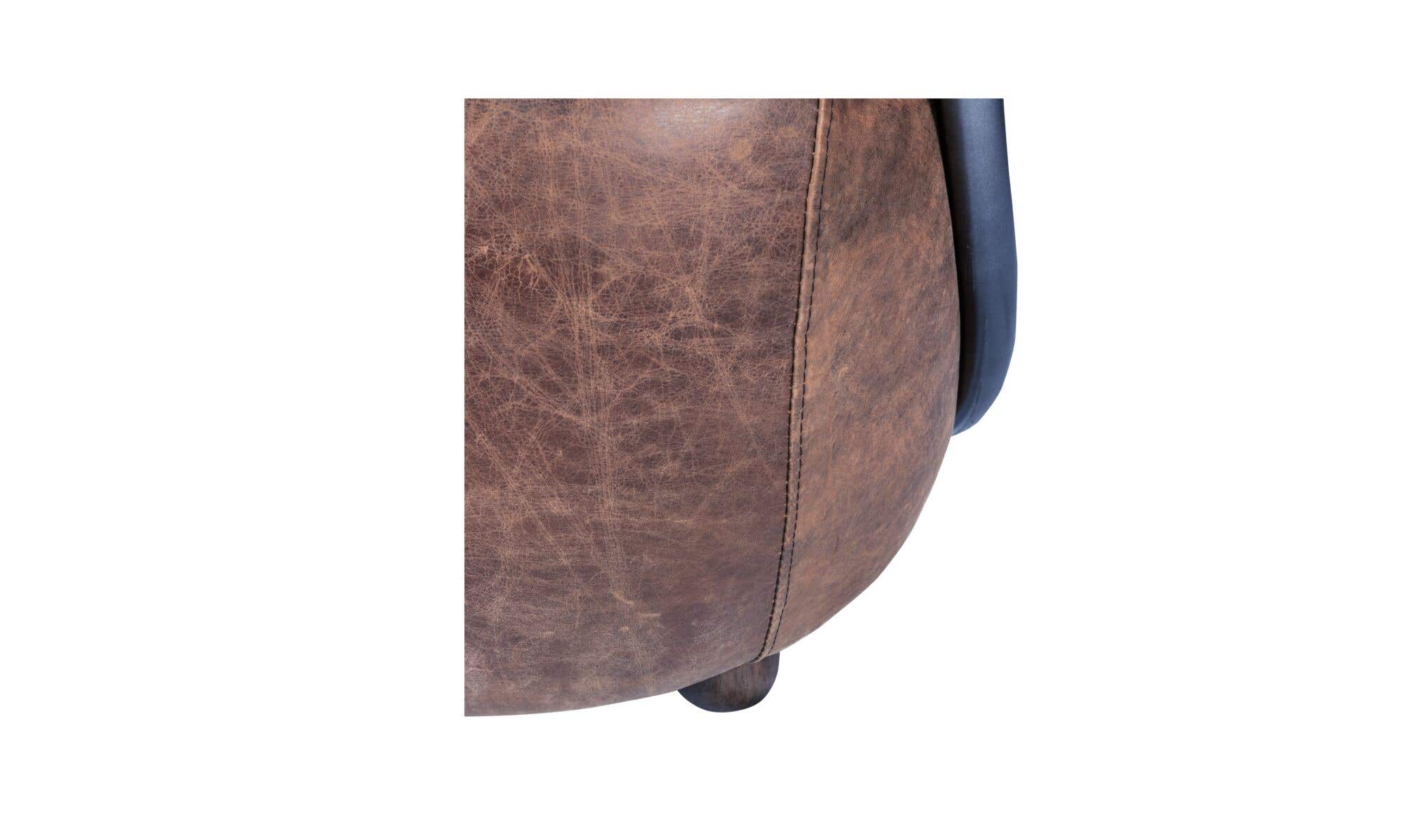 27" Brown Leather Club Chair