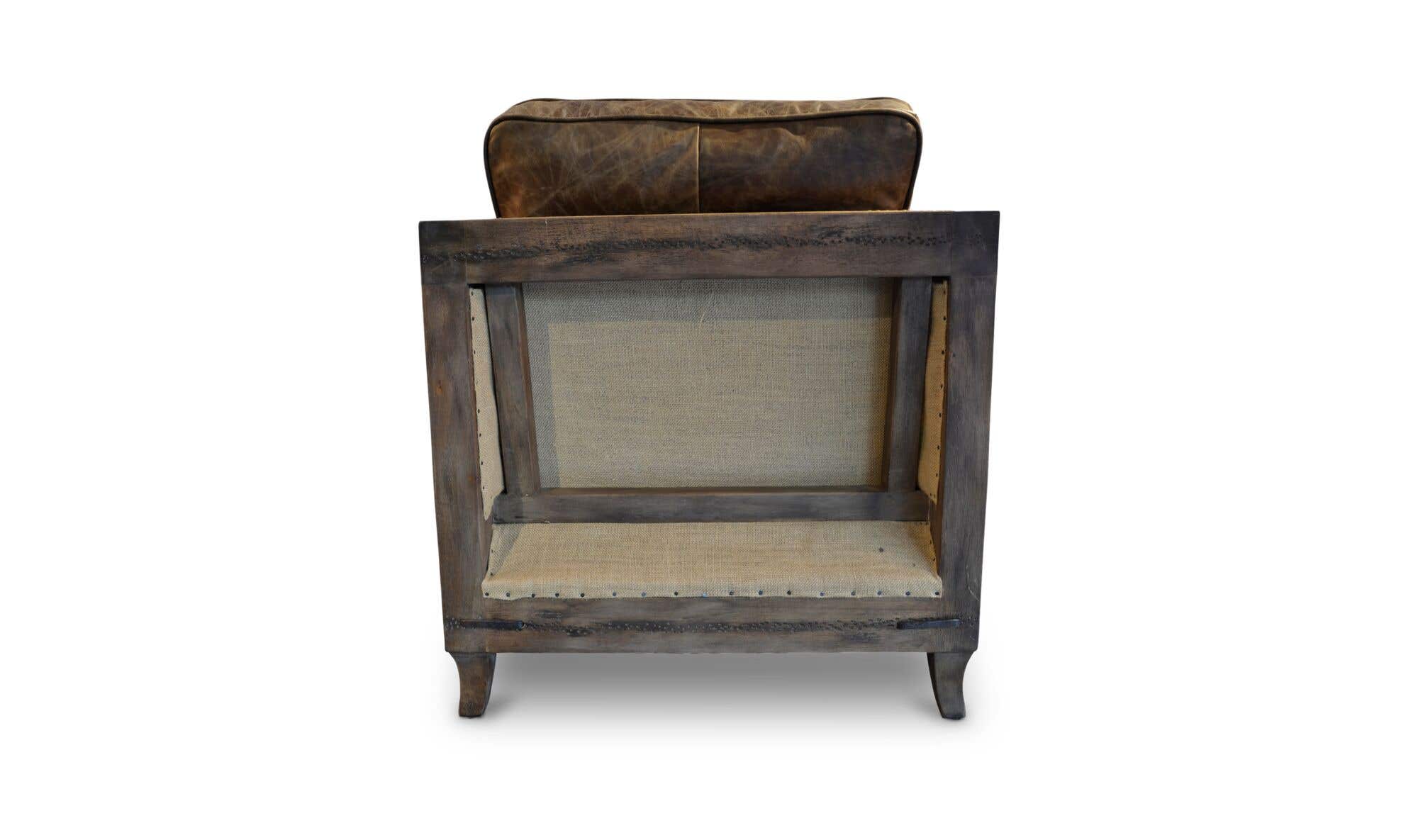 28" Light Brown Leather Club Chair