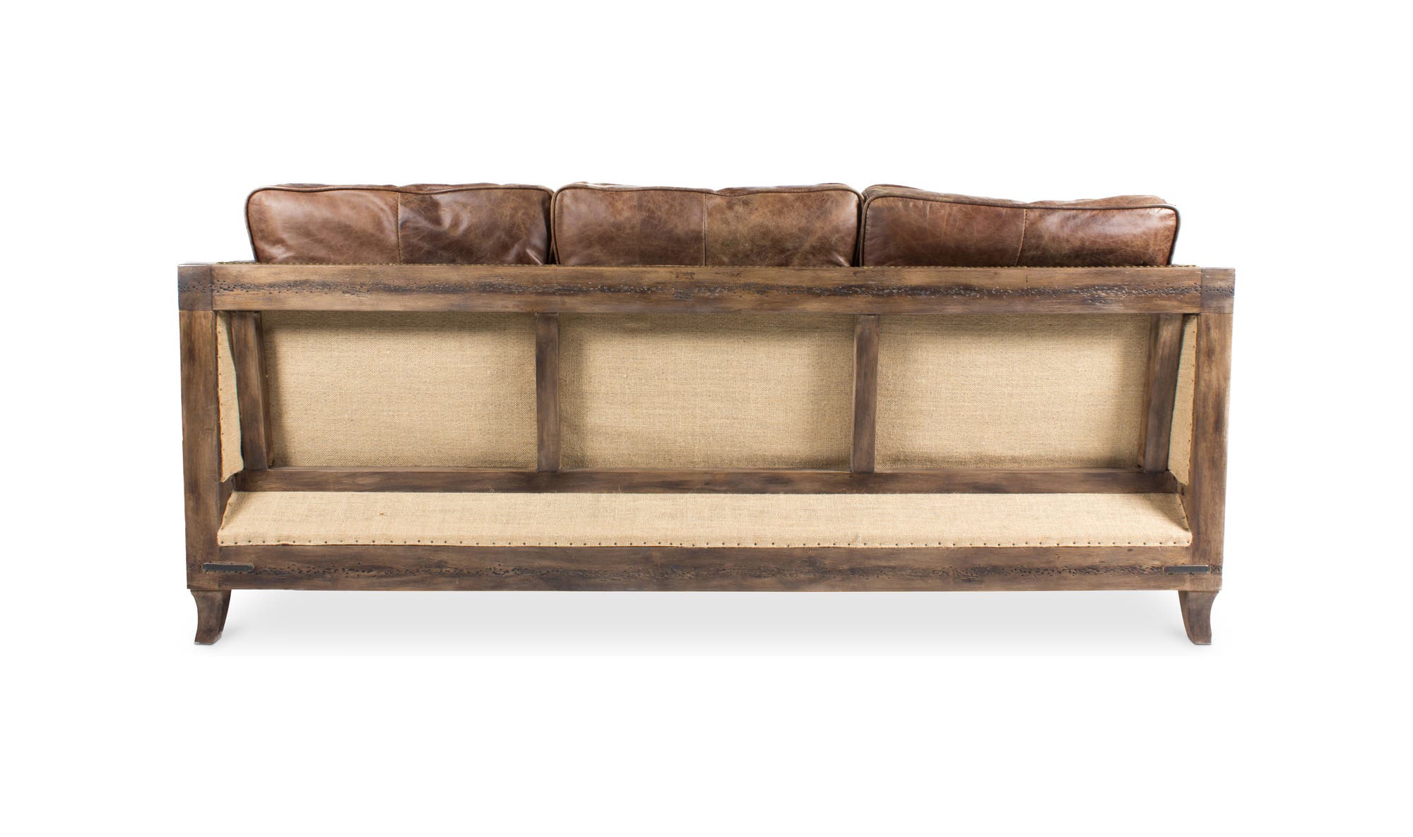 72" Light Brown Leather Sofa