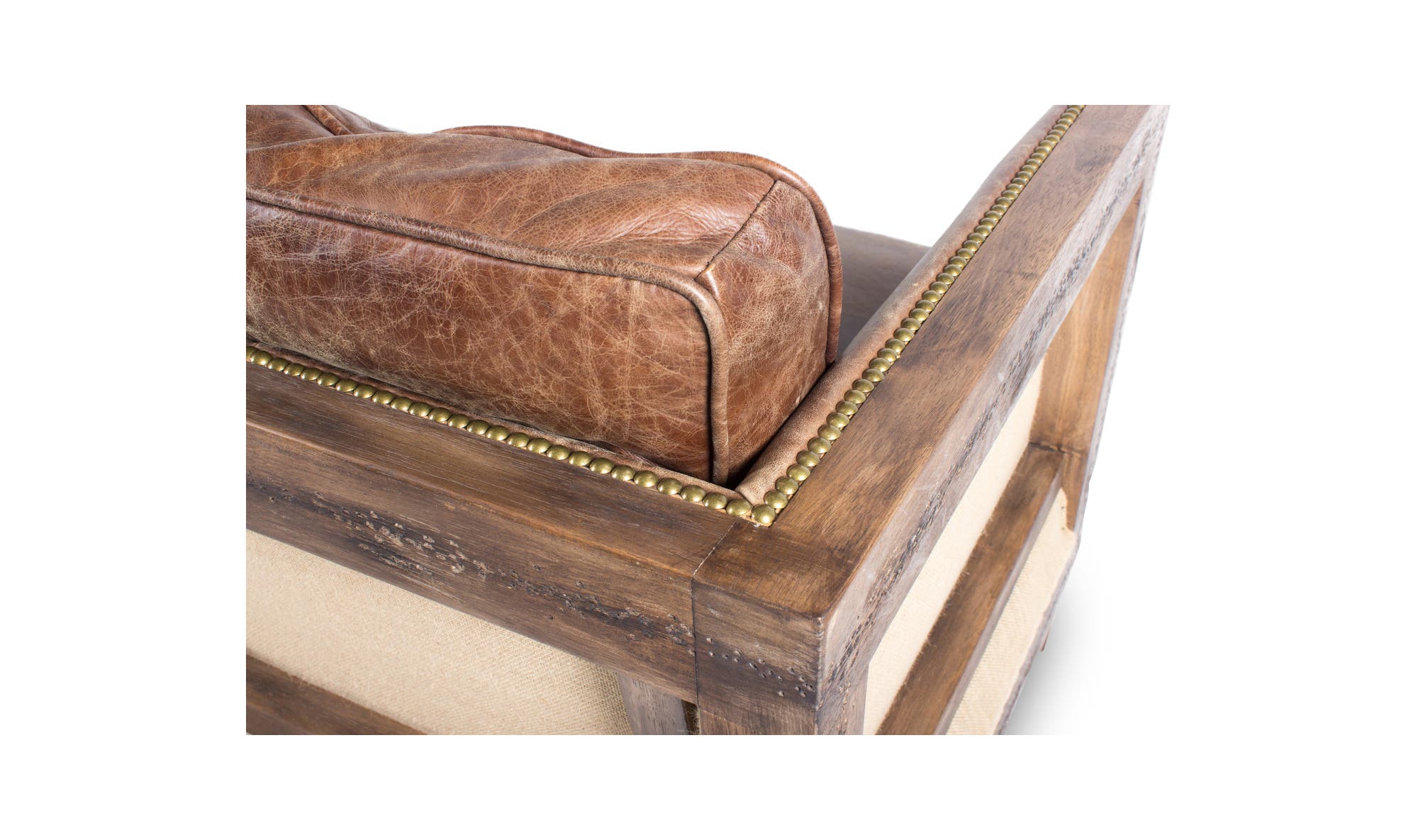 72" Light Brown Leather Sofa