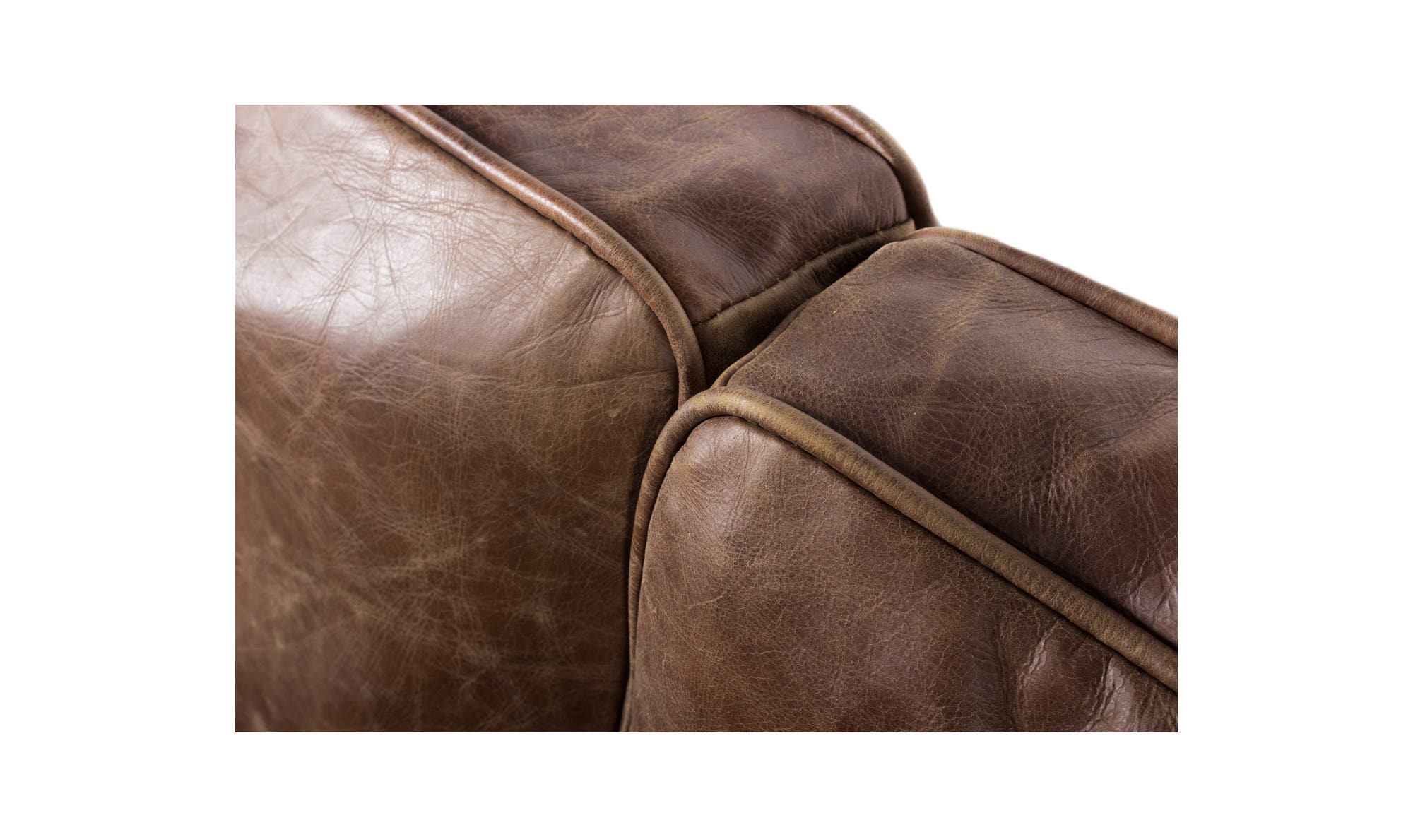 72" Light Brown Leather Sofa