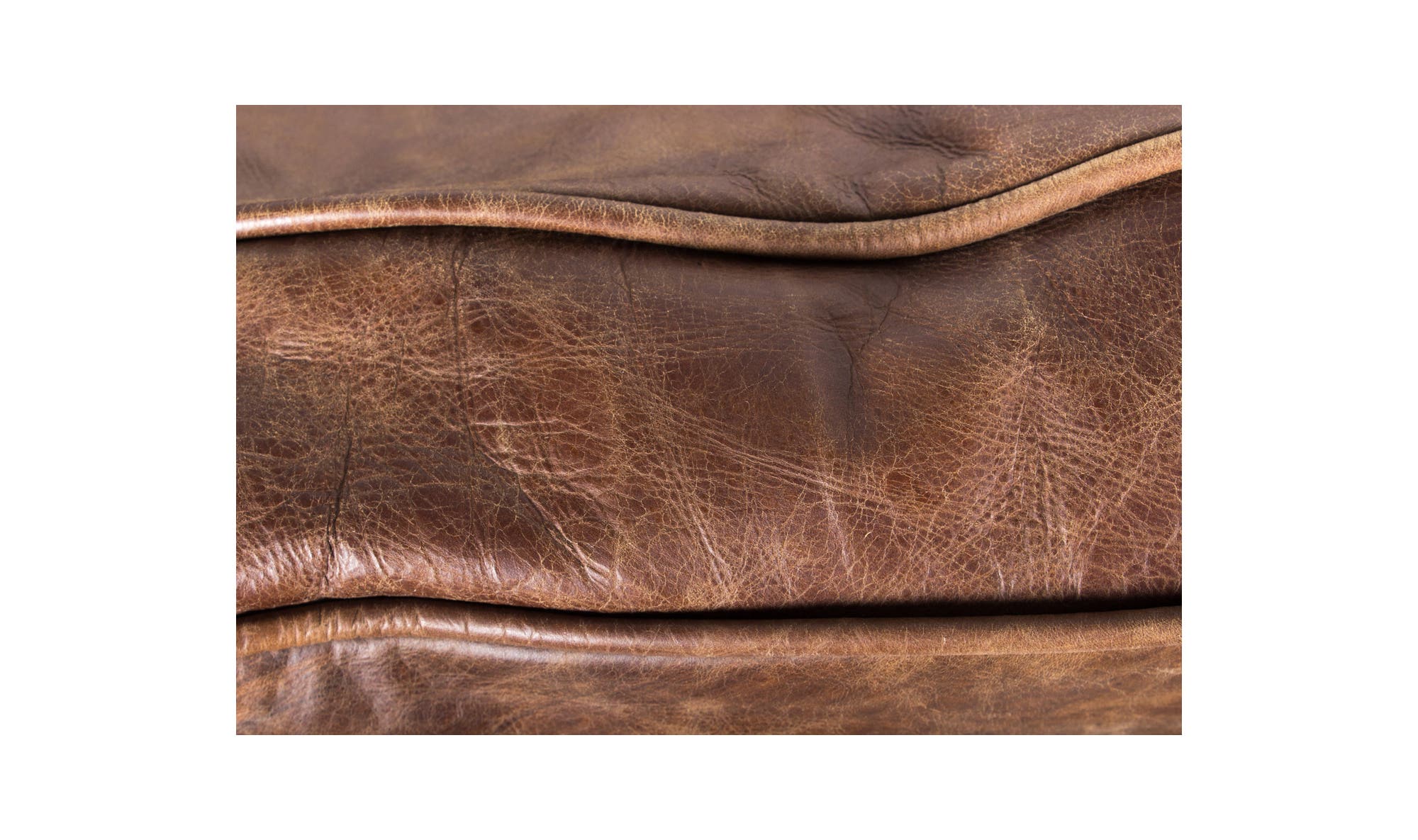 72" Light Brown Leather Sofa