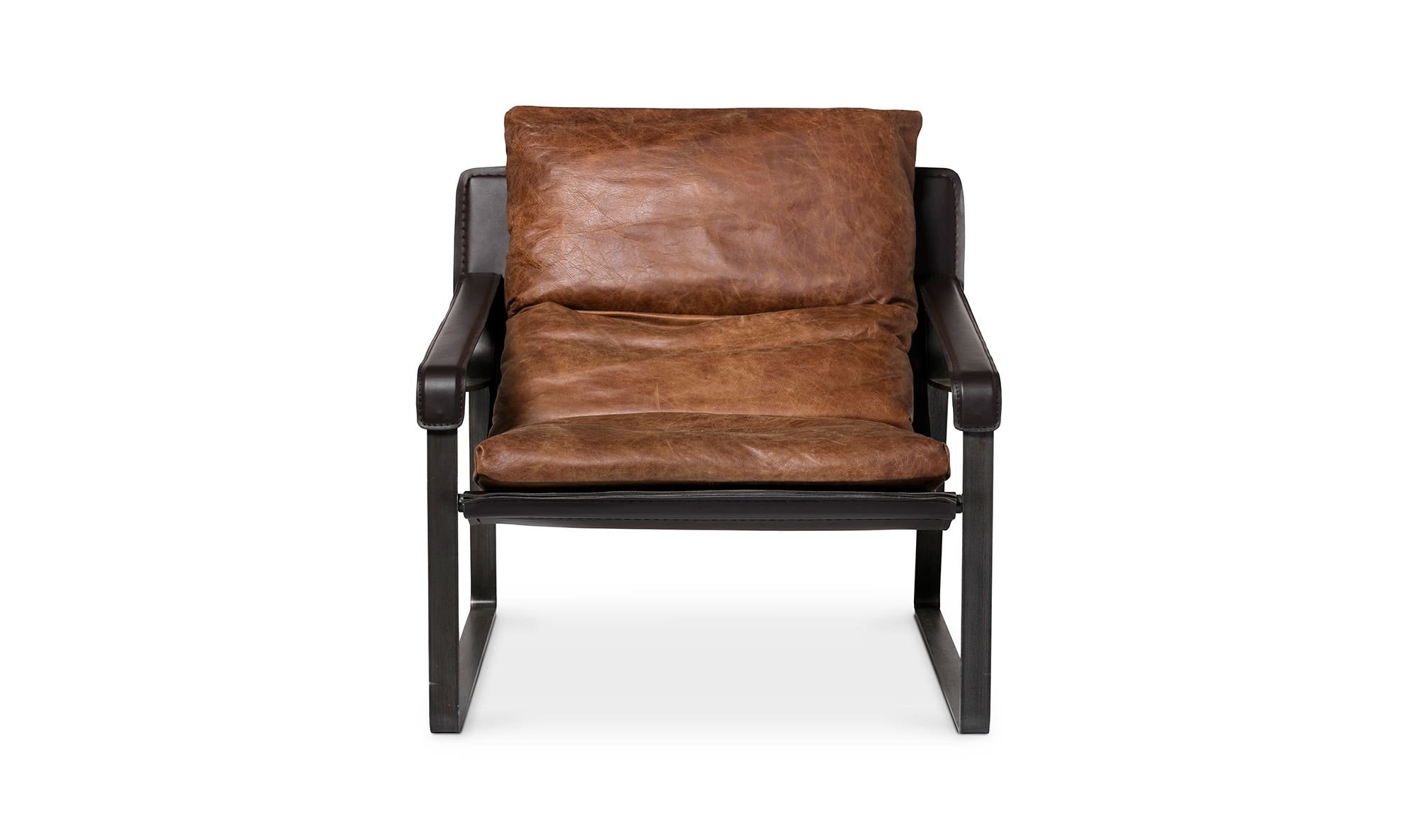30.75" Brown Leather Club Chair
