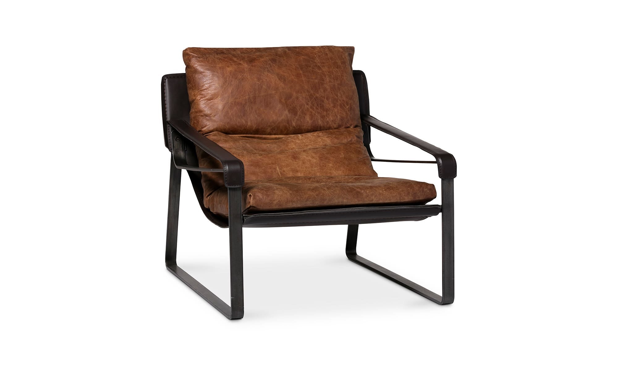 30.75" Brown Leather Club Chair