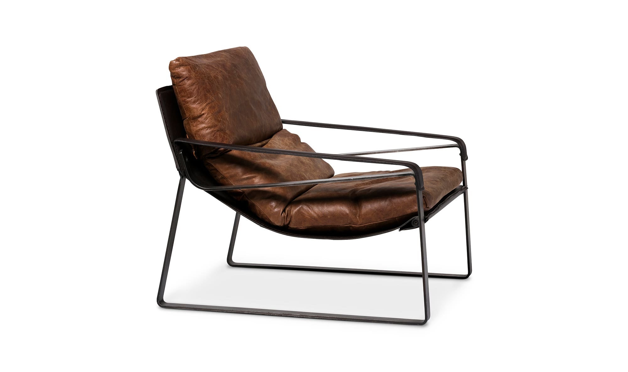 30.75" Brown Leather Club Chair