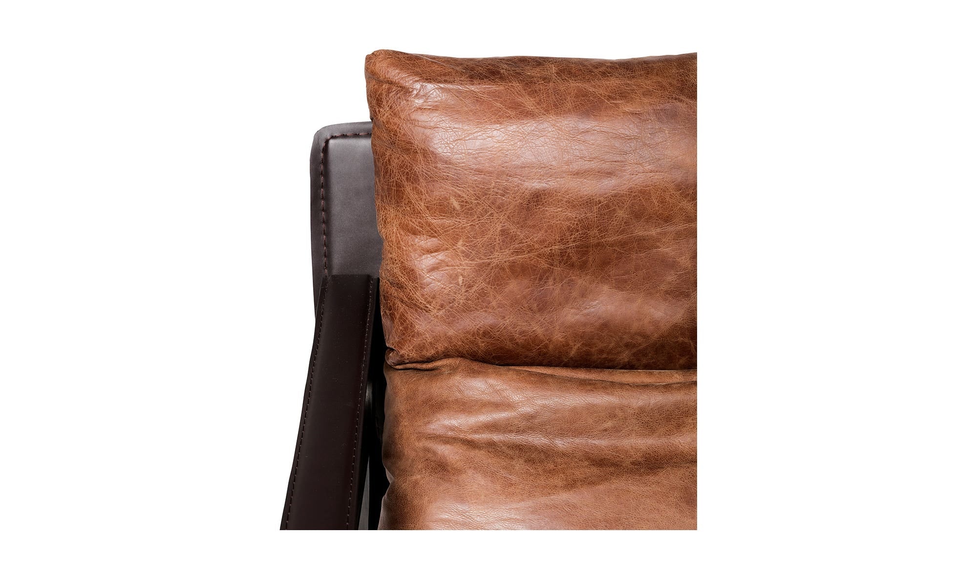 30.75" Brown Leather Club Chair