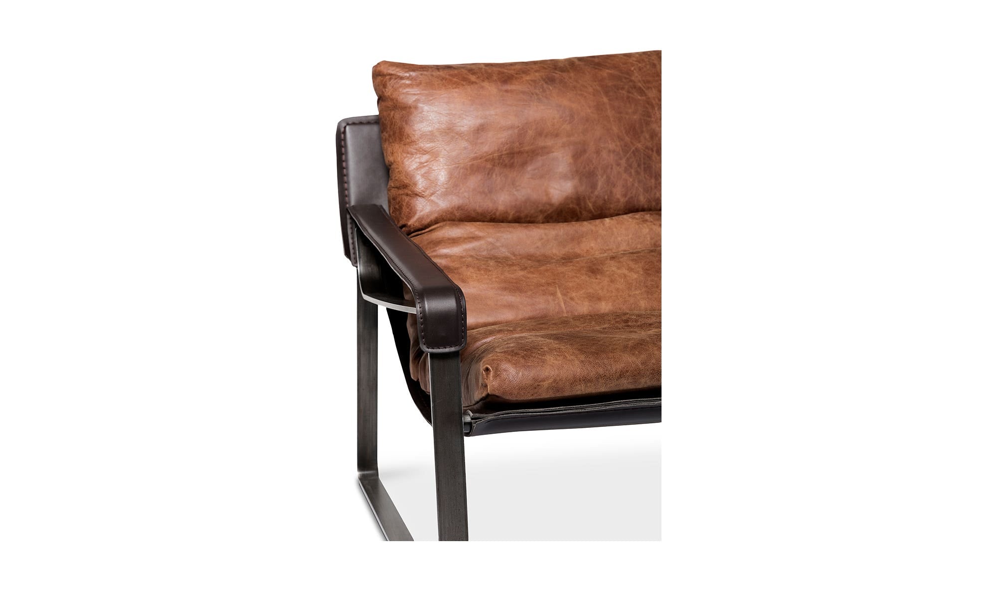 30.75" Brown Leather Club Chair