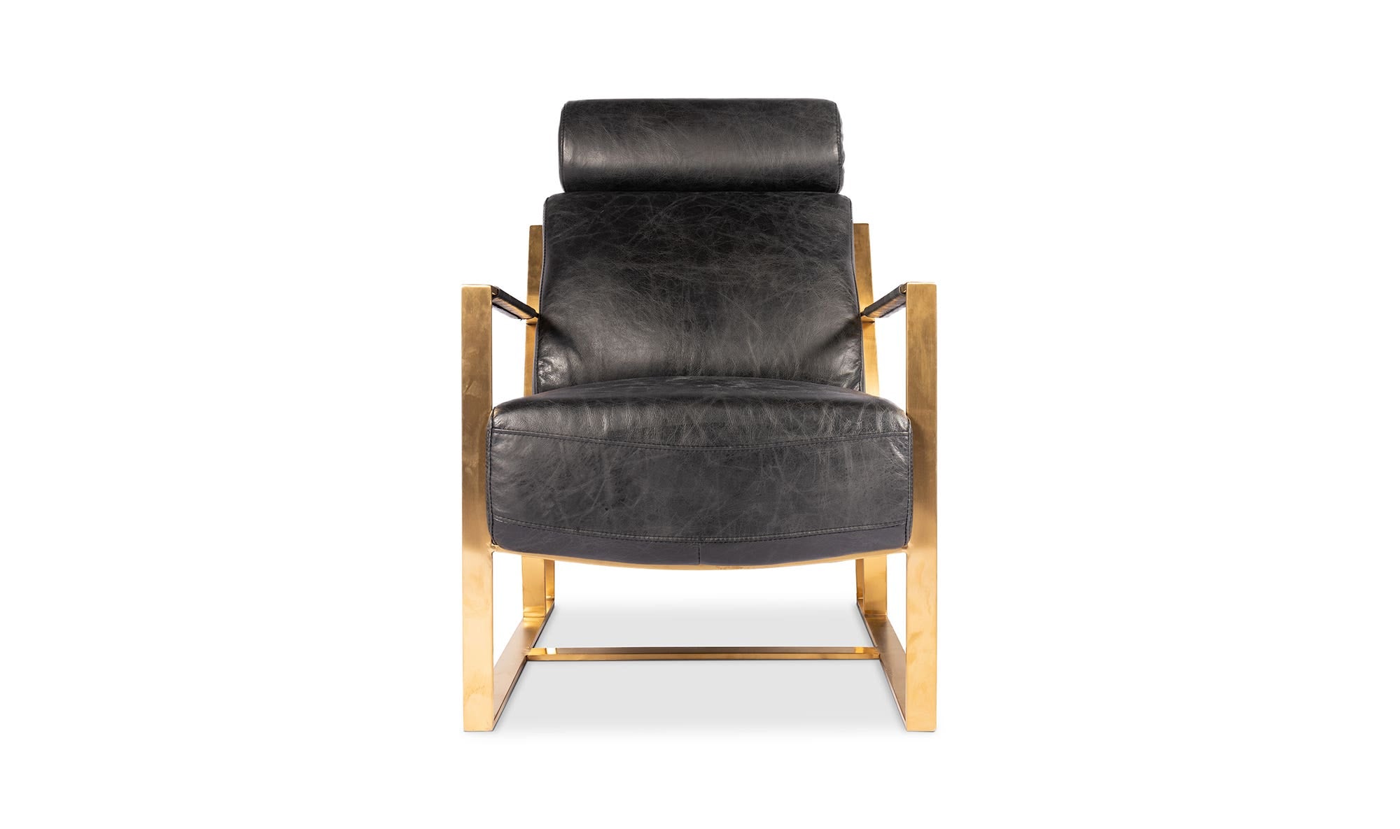 24.5" Black Leather Accent Chair