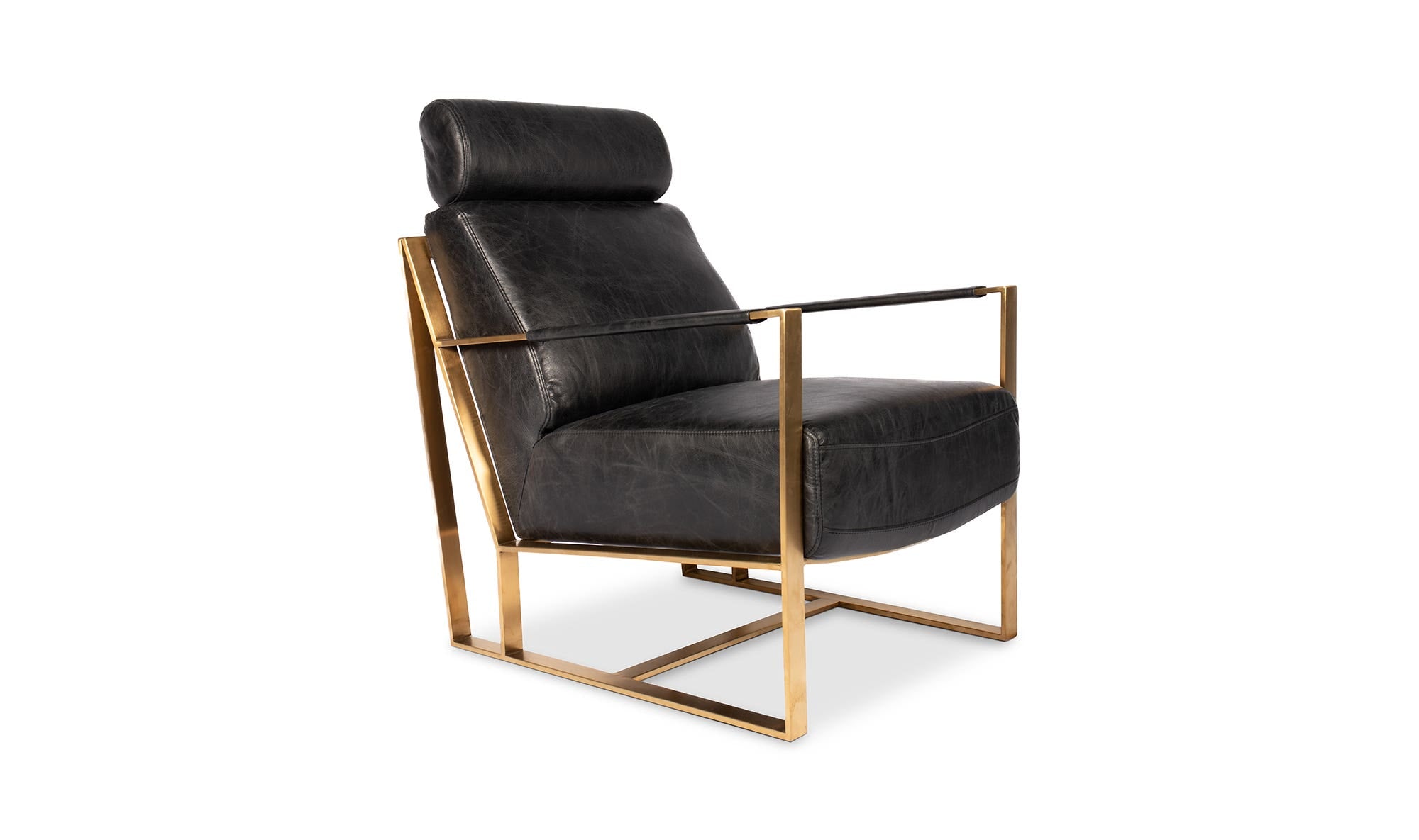 24.5" Black Leather Accent Chair