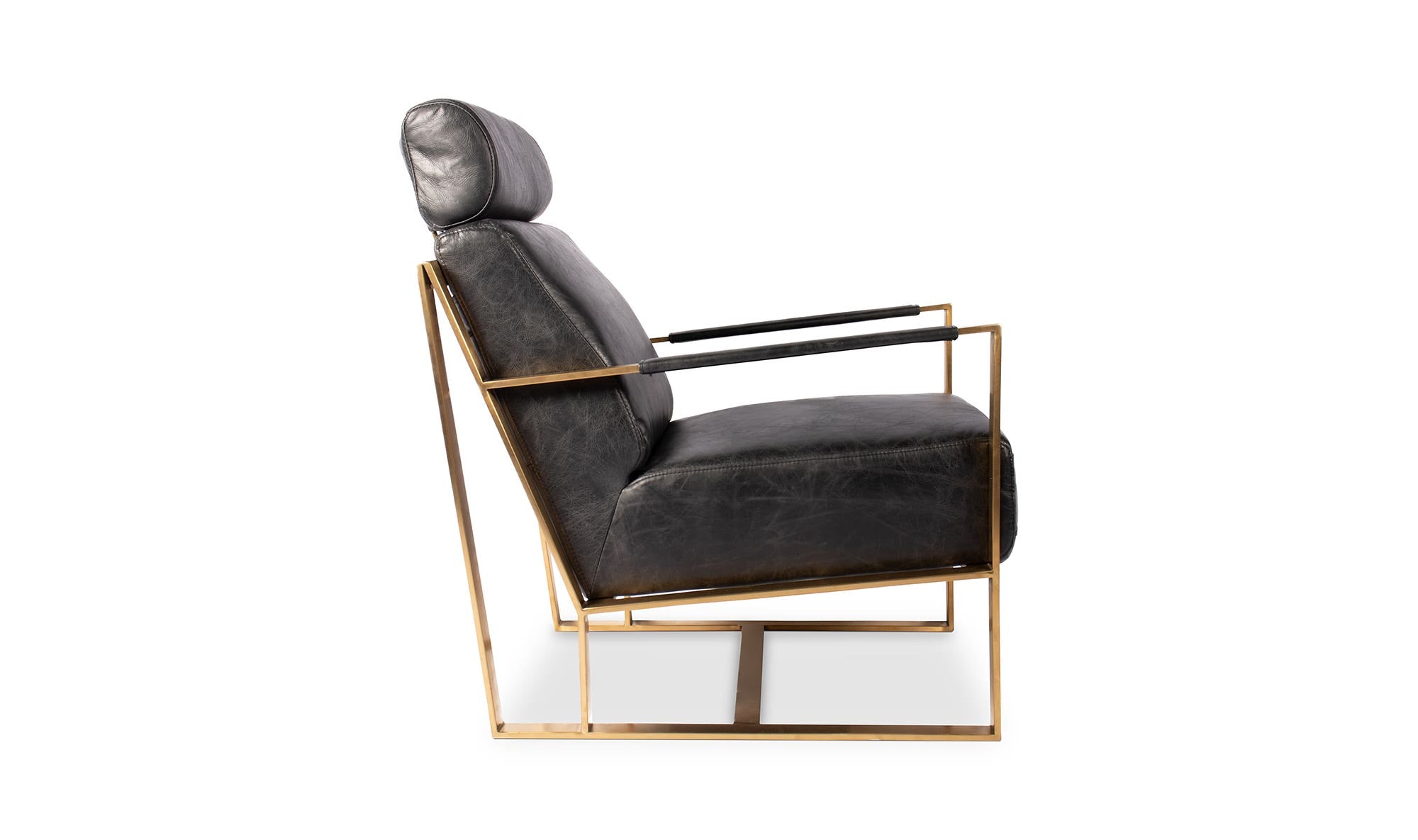 24.5" Black Leather Accent Chair