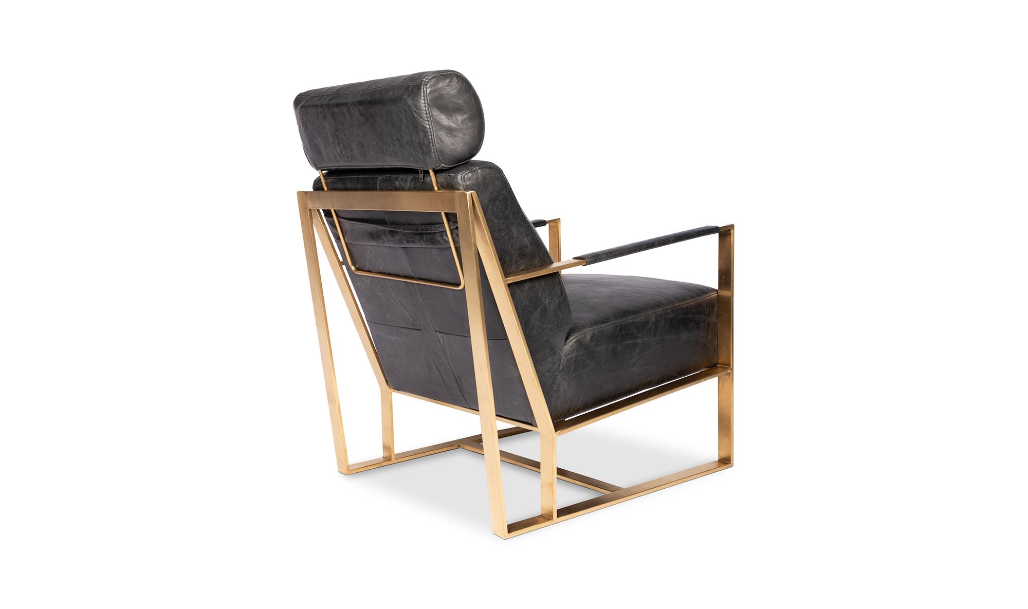 24.5" Black Leather Accent Chair