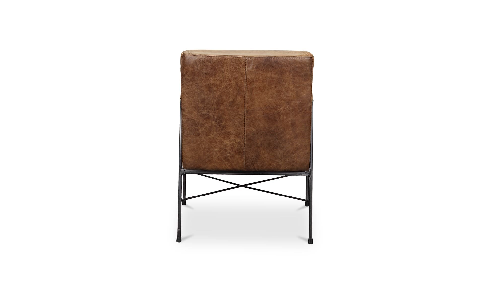 22" Brown Leather Accent Chair