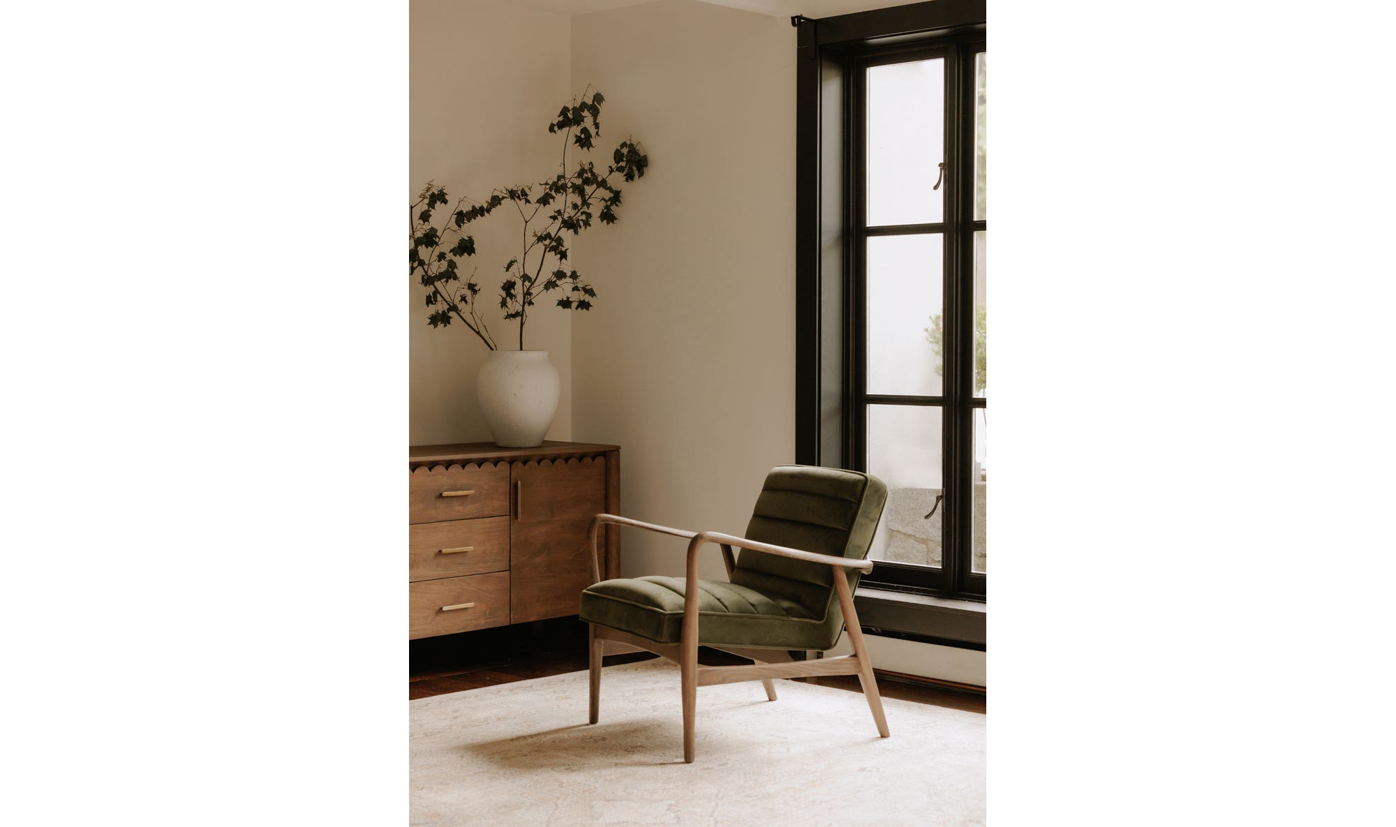 27" Dark Ivy Upholstered Accent Chair