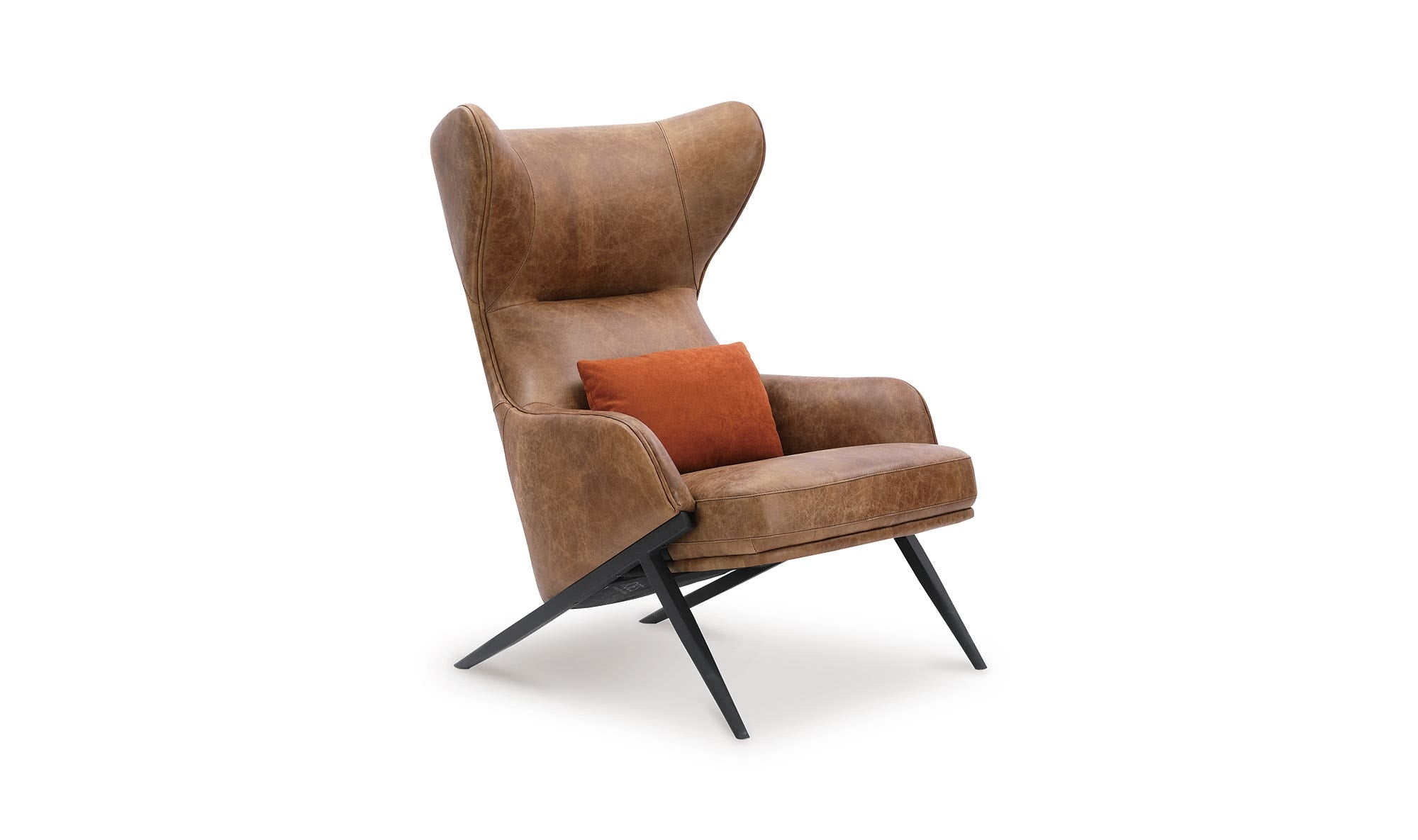 28" Open Road Brown Leather Accent Chair
