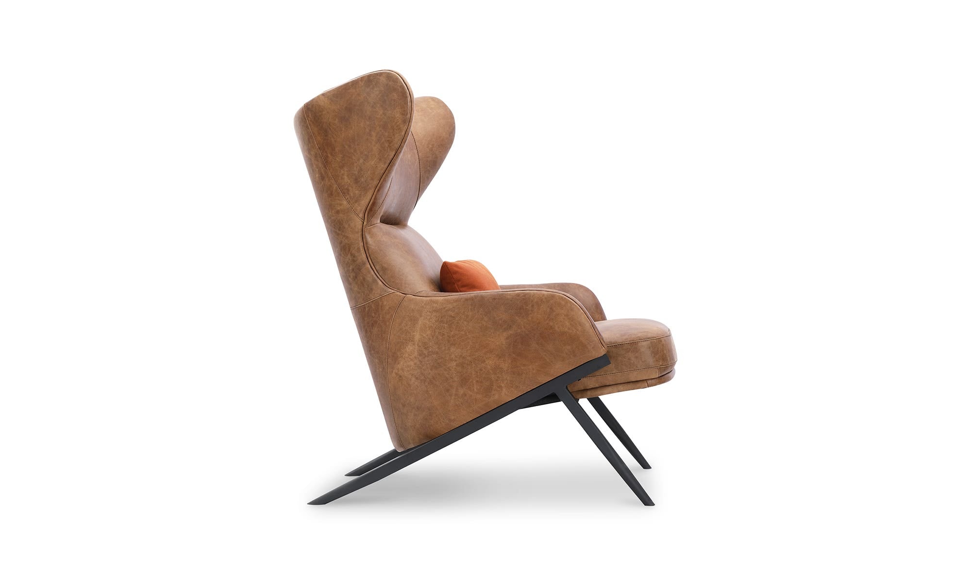 28" Open Road Brown Leather Accent Chair