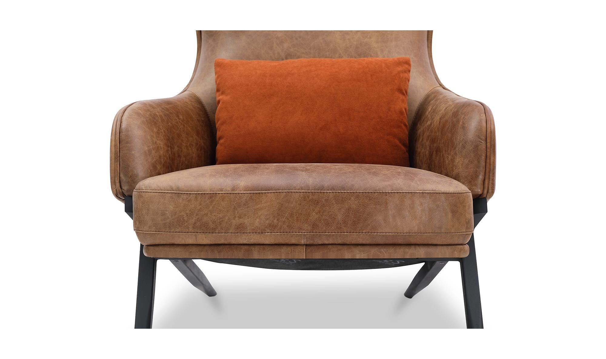 28" Open Road Brown Leather Accent Chair