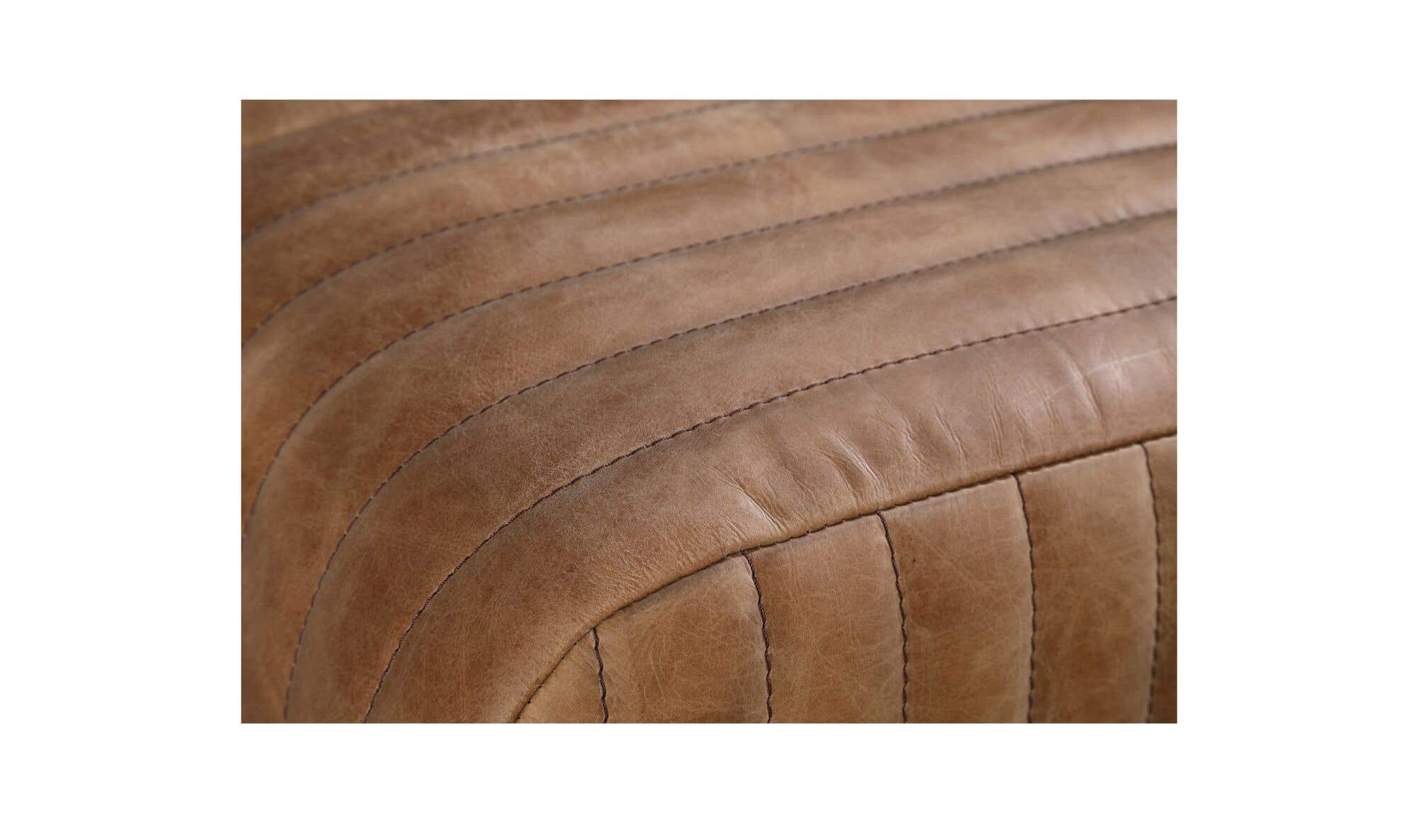 59" Brown Leather Bench