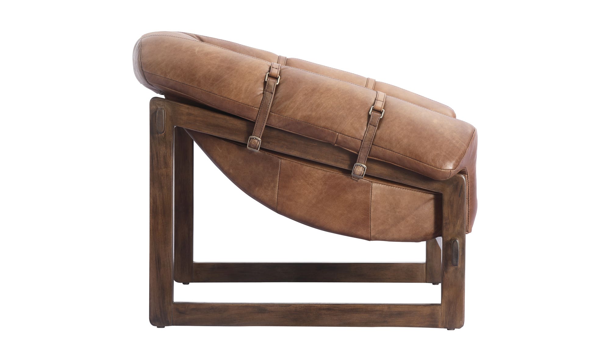 34.25" Open Road Brown Leather Accent Chair