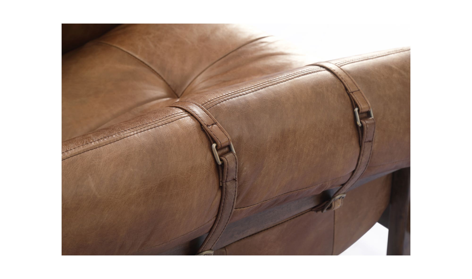 34.25" Open Road Brown Leather Accent Chair