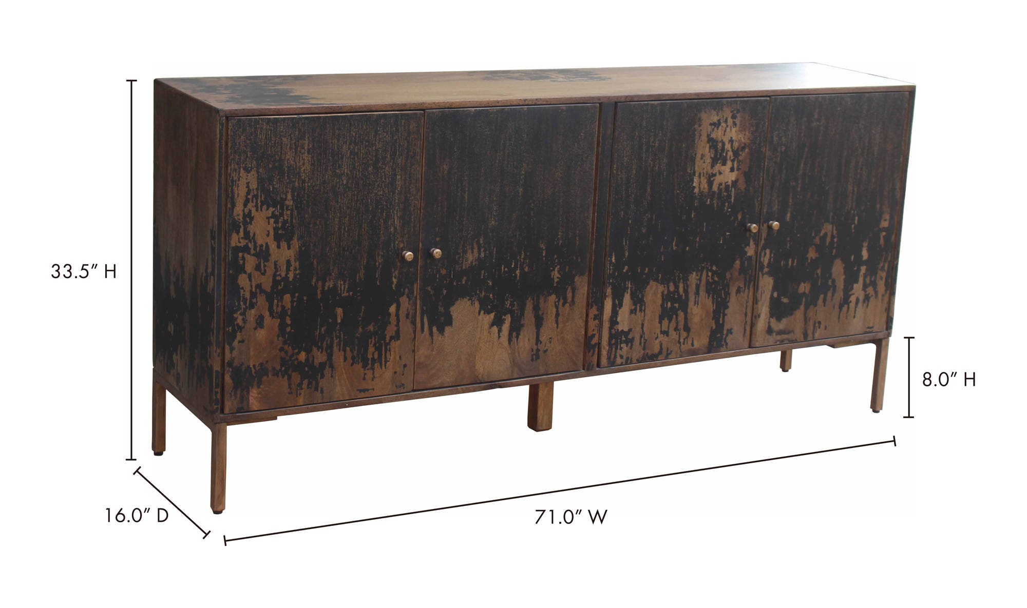 71" Black Sideboard