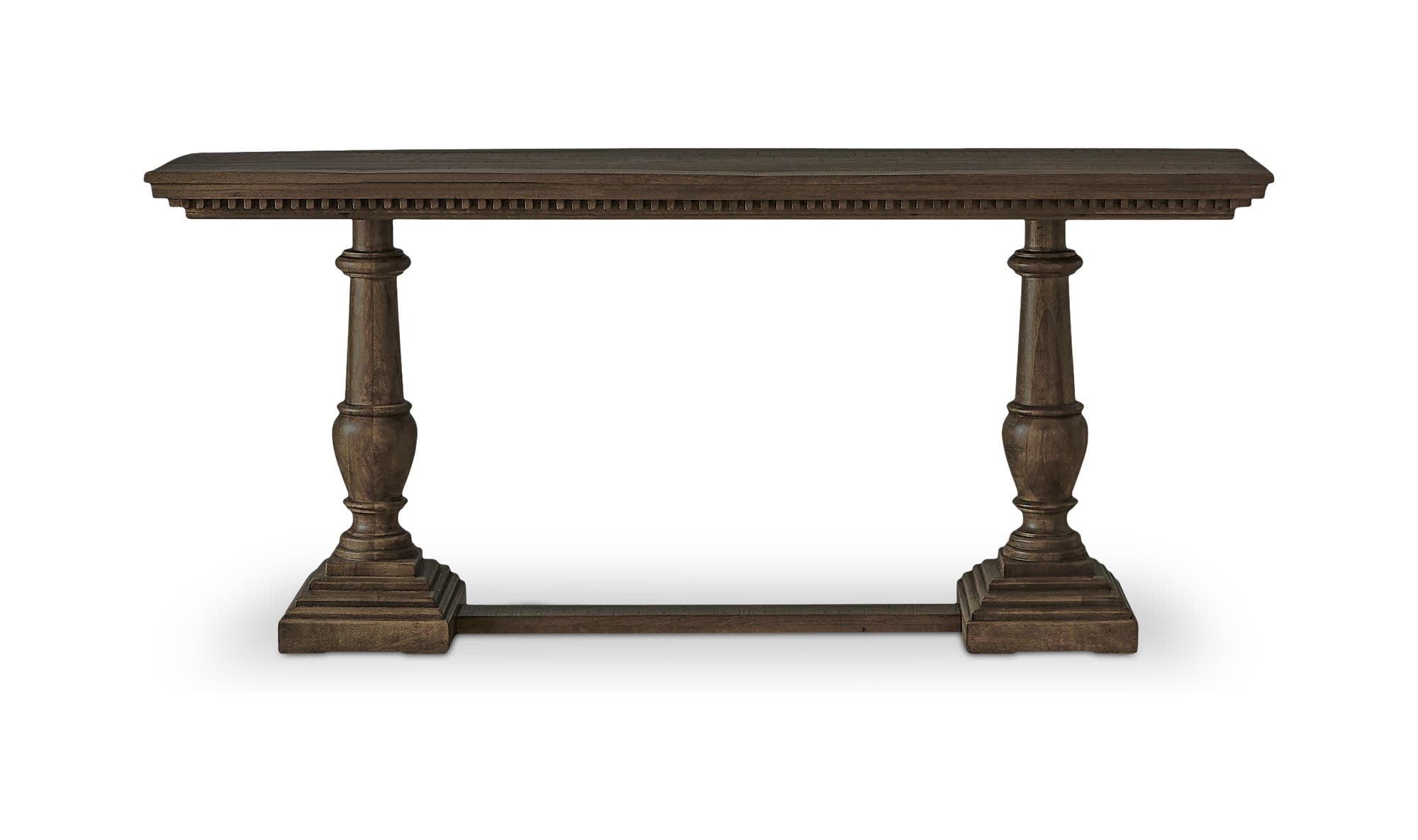 70" Brown Iron Console Table