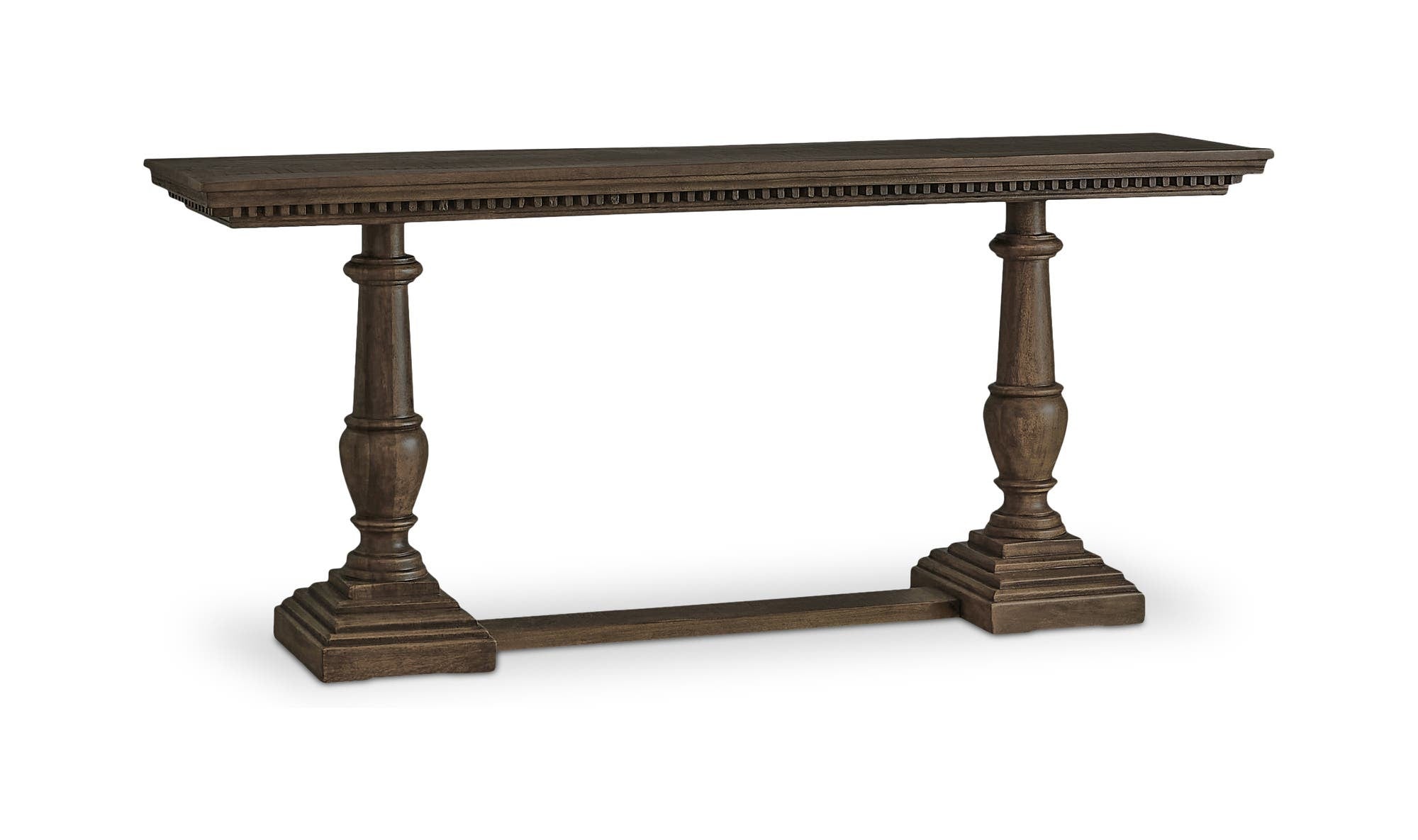 70" Brown Iron Console Table